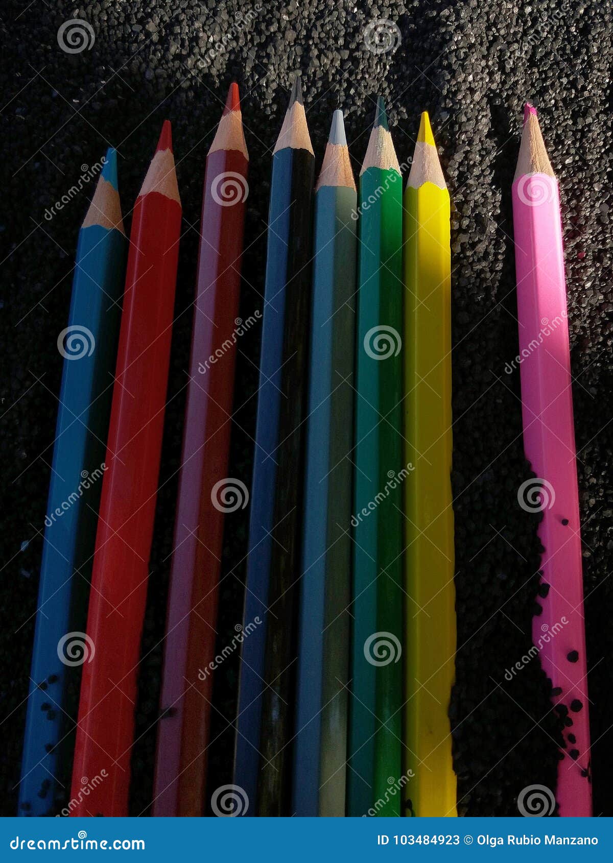 Multi colored crayons stock image. Image of indoors 103484923