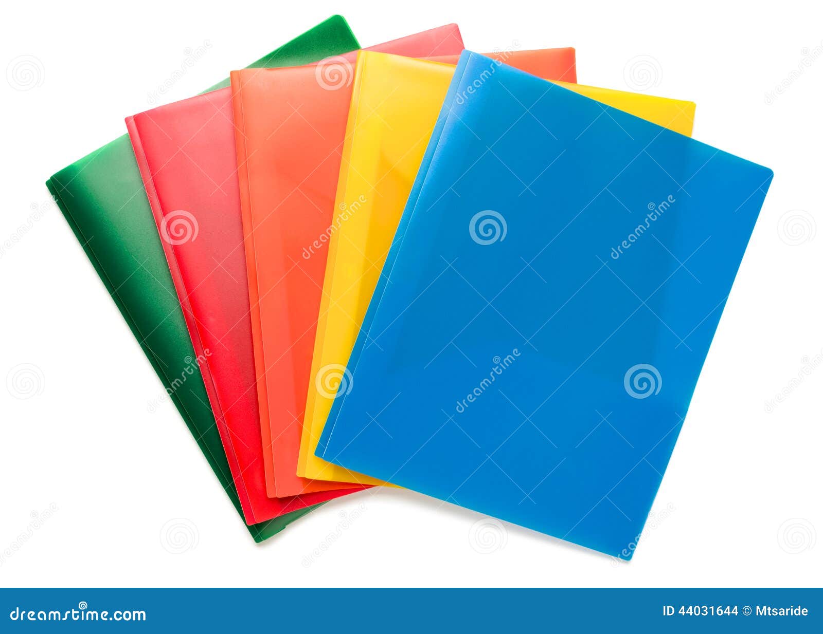 multi-colored document folders