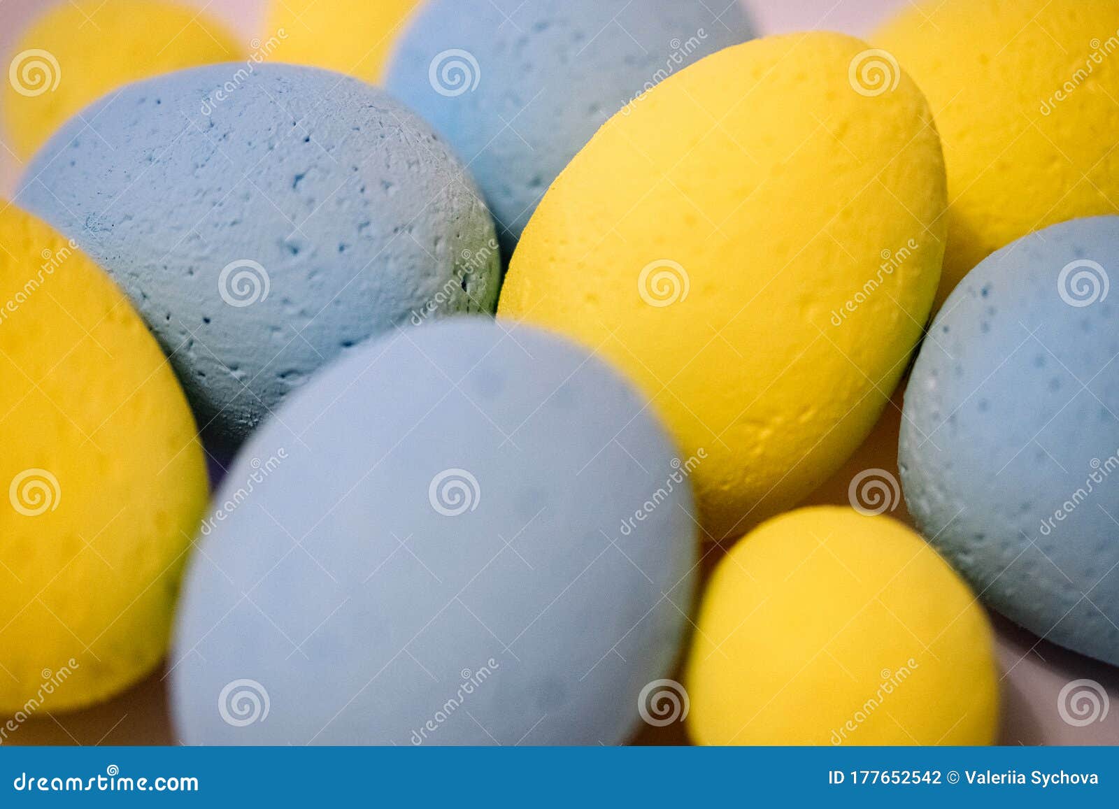 Multicolored Eggs Made of Polystyrene, Easter Decor for Studios Made