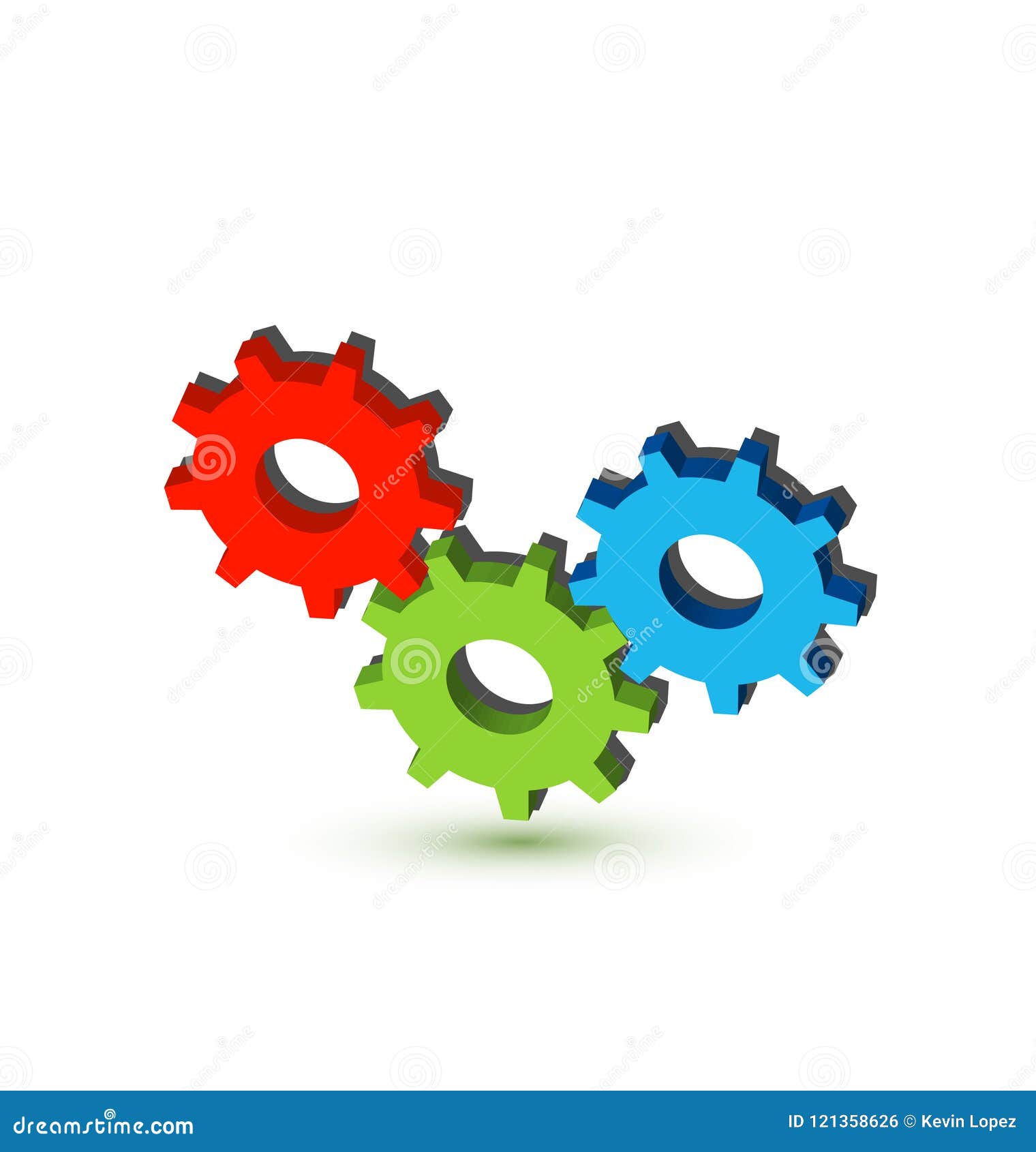 3 multi colored gears logo stock vector. Illustration of clockwork