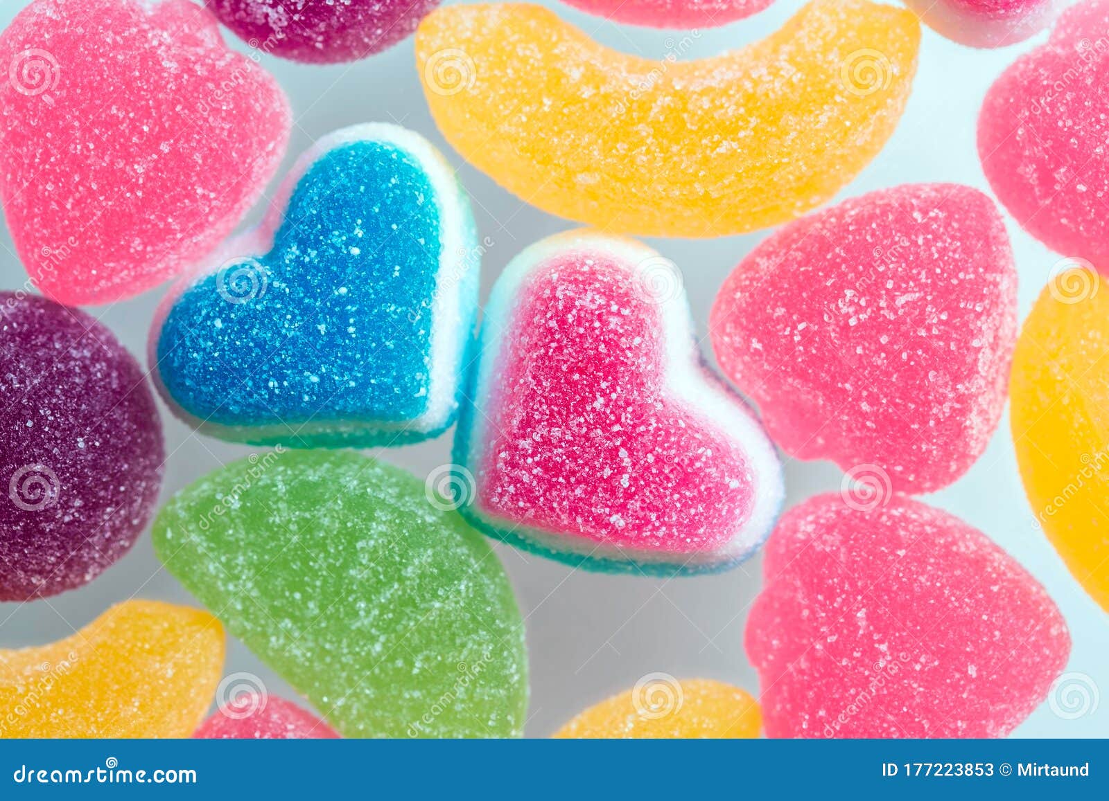 Different Gelatin Candies in the Assortment, Fruit Sweets in the Shape