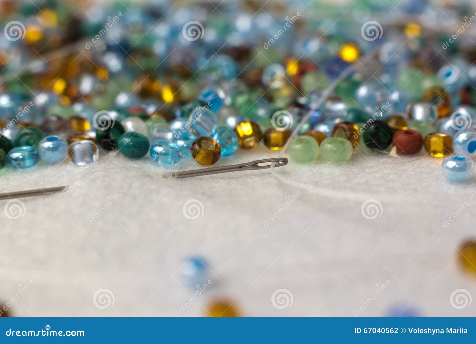 Multicolored Glass Beads for Embroidery Stock Photo Image of making