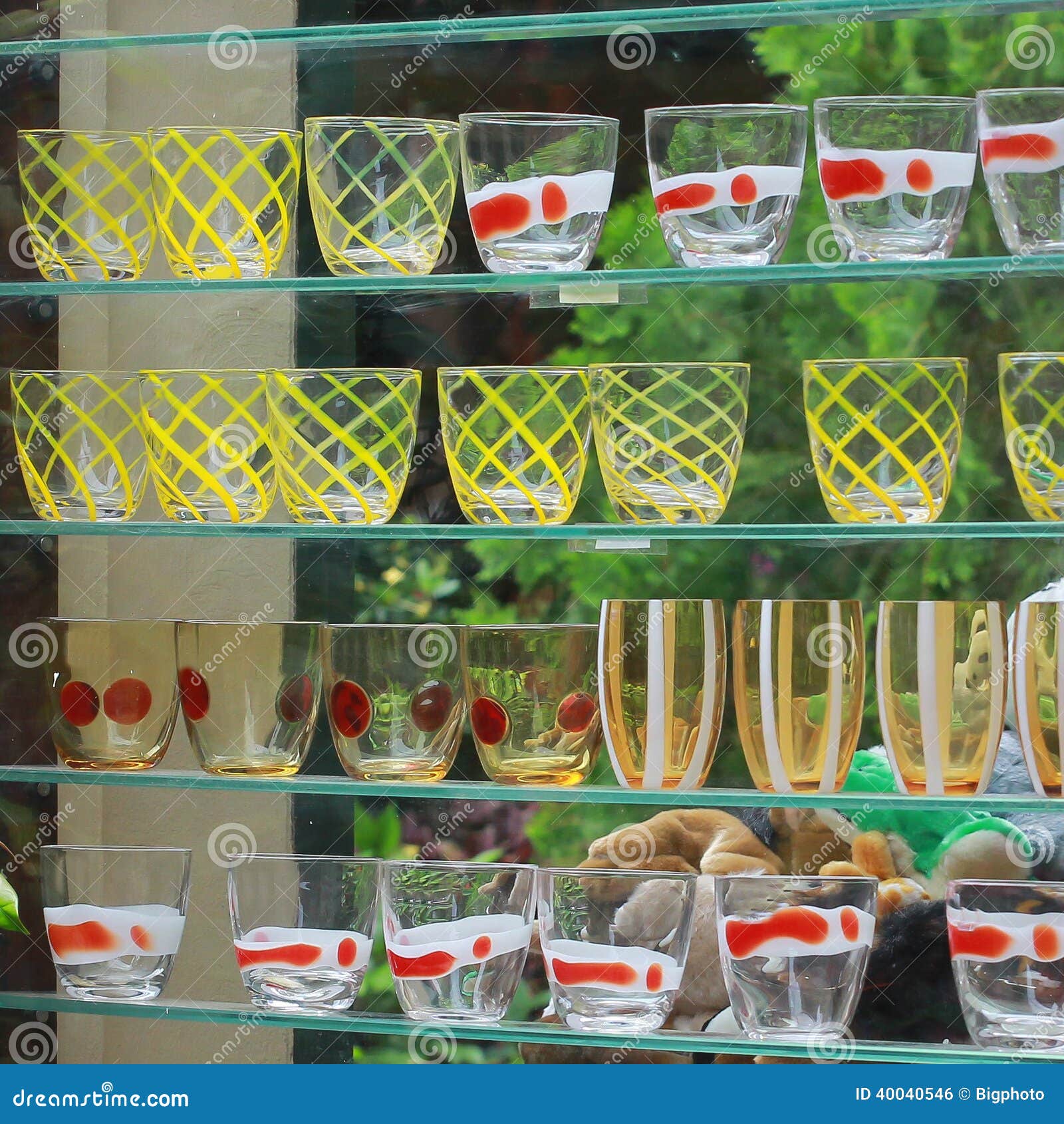 Multi Colored Glassware on Sale Stock Photo Image of fair, clean