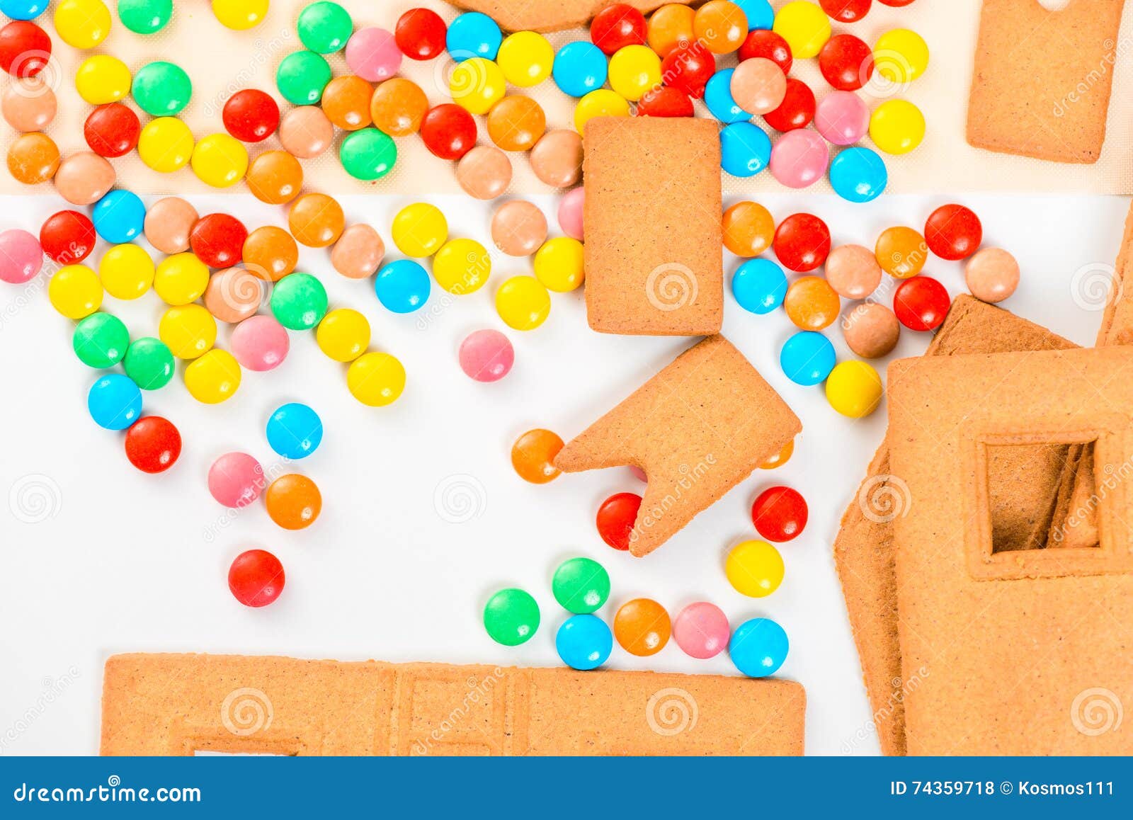 Multicolored Jelly Beans and Details of the Gingerbread House Stock Photo Image of homemade