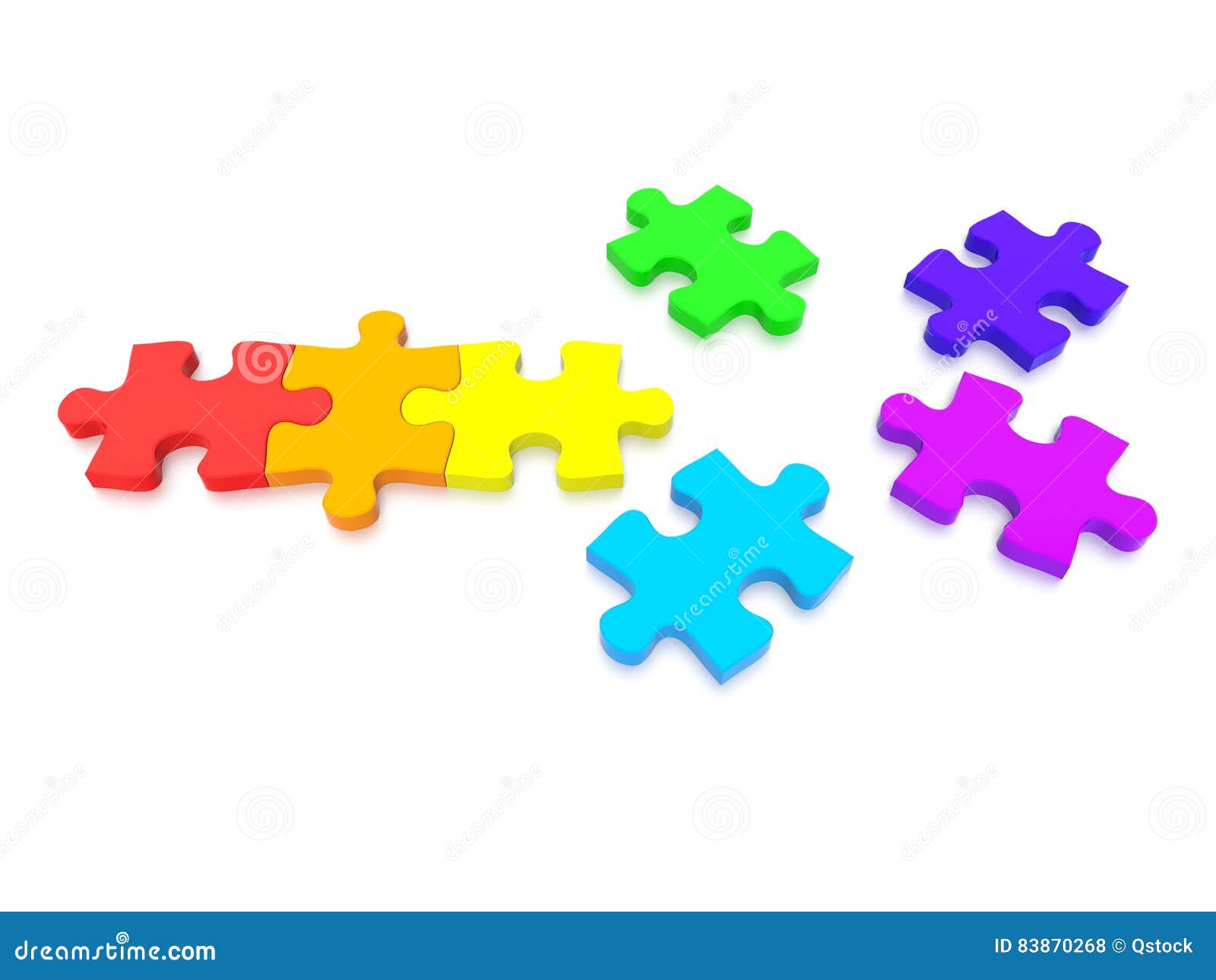 Multi Colored Jigsaw Puzzle Pieces Stock Illustration - Illustration of
