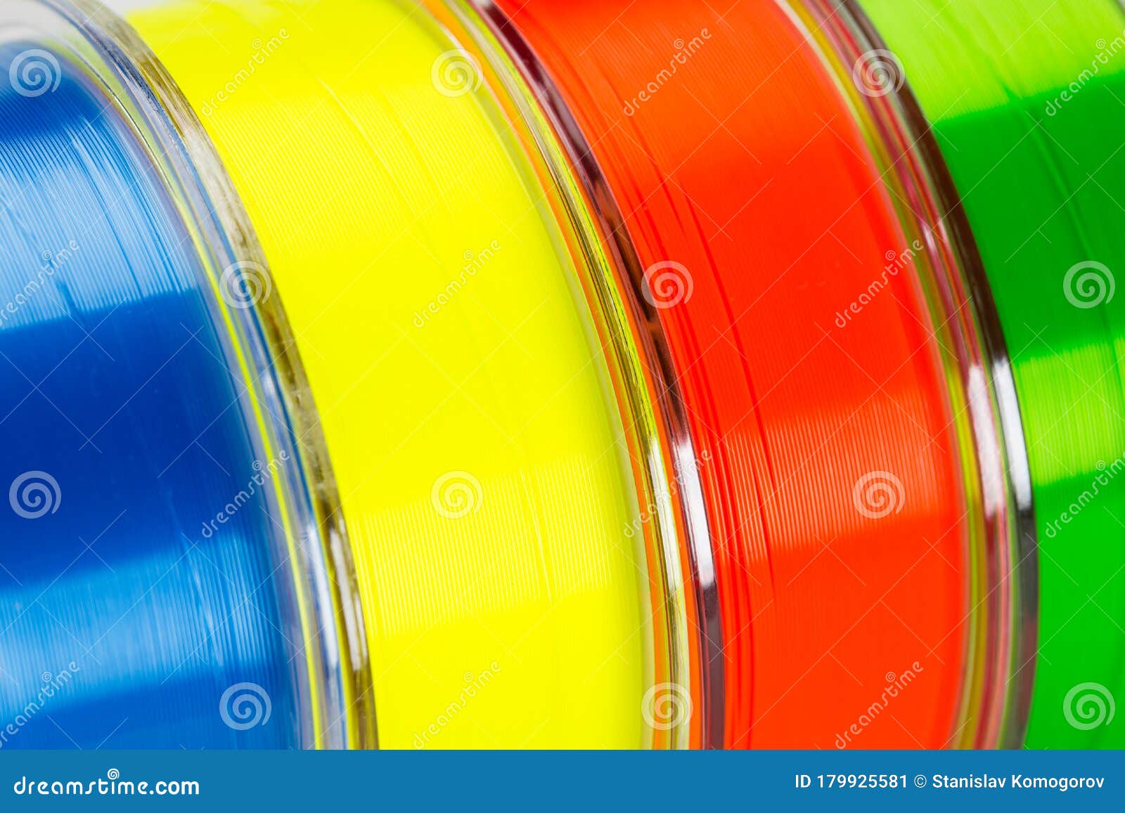 Multi-colored Monofilament Line for Fishing Stock Image - Image of