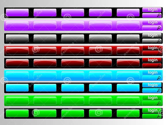 Multi Colored Navigation Bars Stock Illustration - Illustration of ...