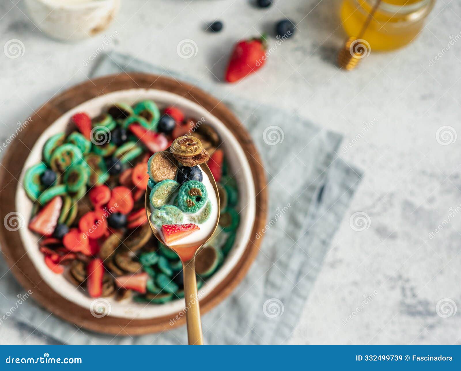 multi-colored pancake cereal