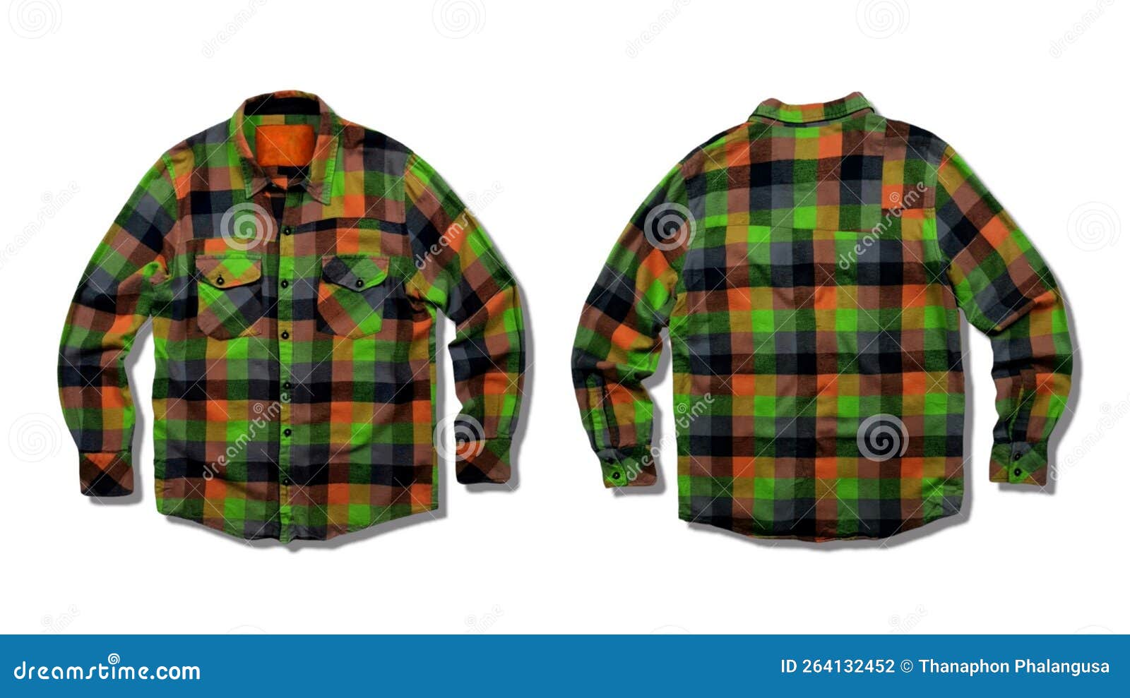 Multicolored Plaid Shirt on White Background Stock Illustration