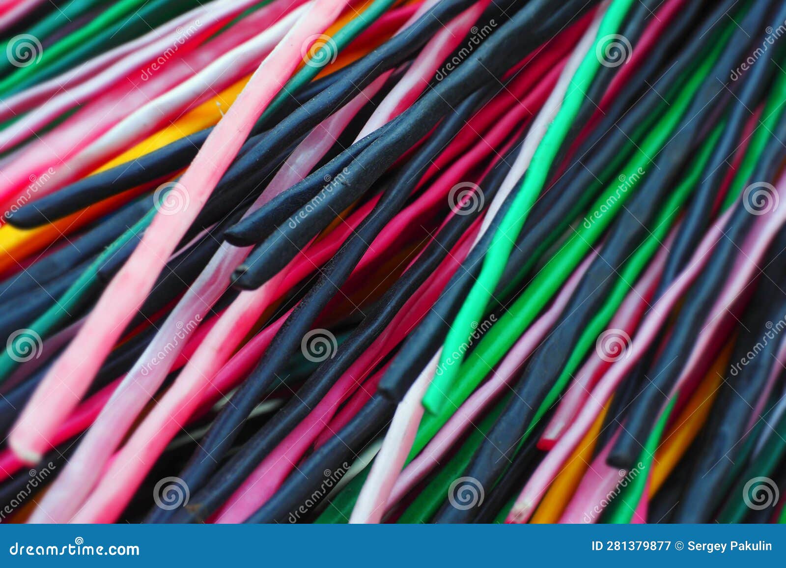 Multicolored Plastic Rods for Recycling and Recyclables. Background in