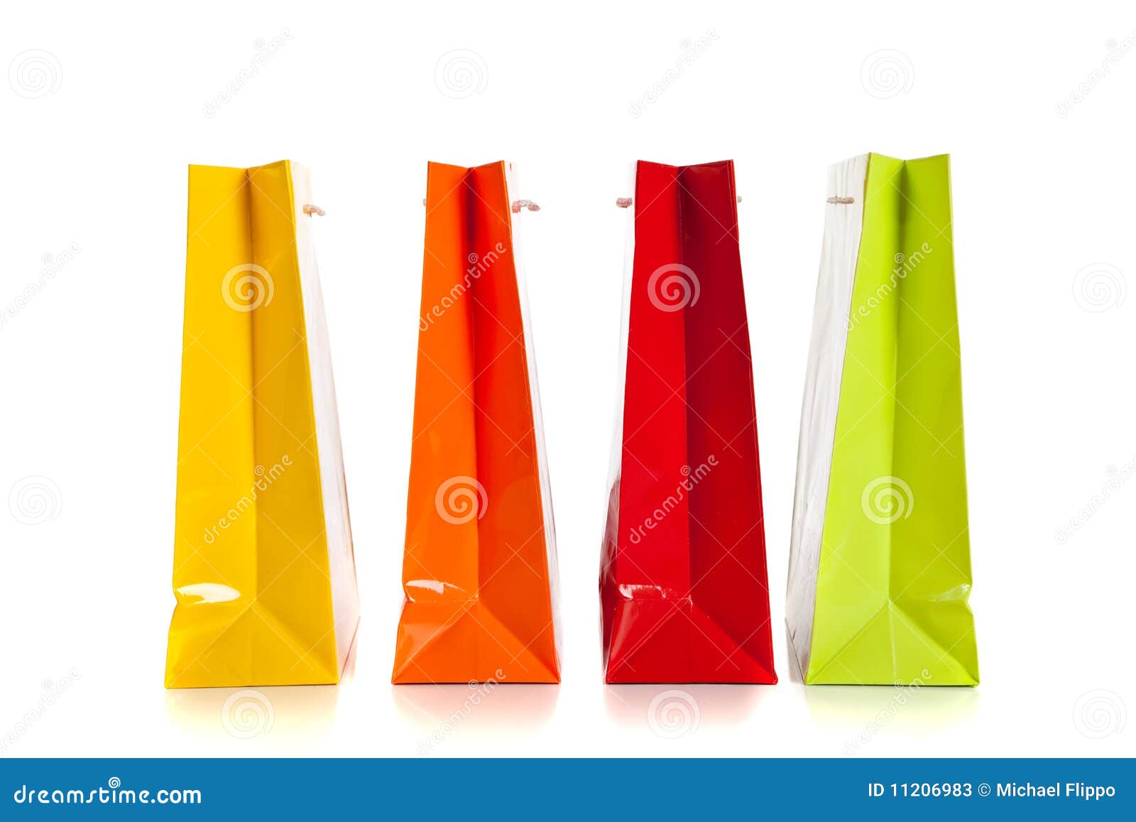 Multi Colored Shopping Bags on a White Background Stock Image Image