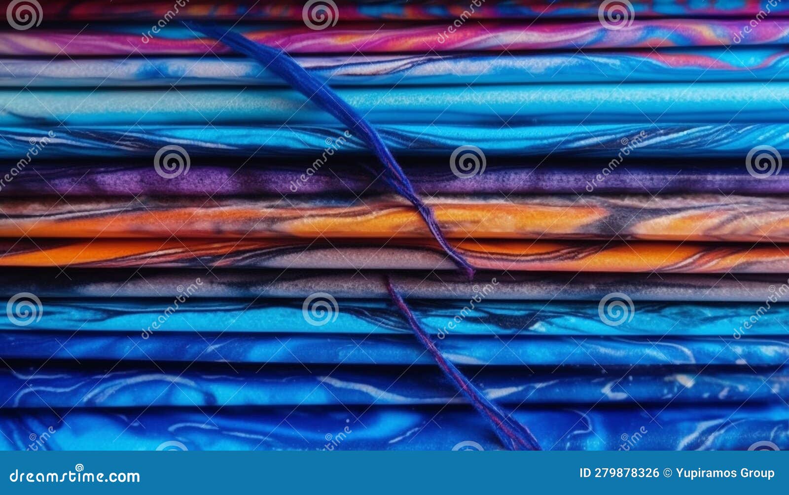 Multi Colored Striped Textile Stack Adds Modern Elegance To Home Decor