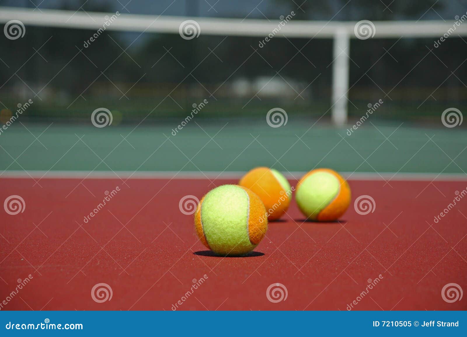 MultiColored Tennis Balls on Hard Court Stock Image Image of lime