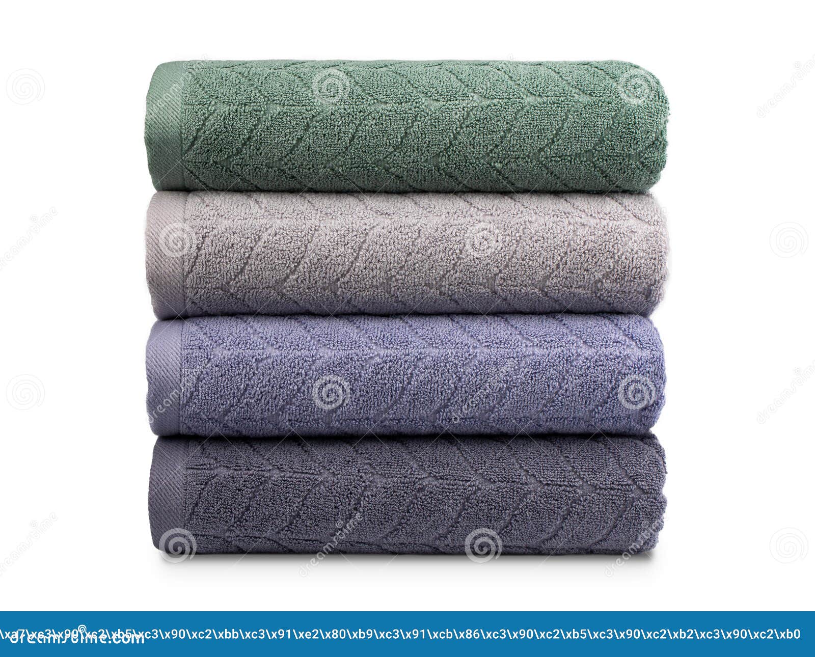 Multicolored Terry Cotton Bath Towels, Isolate Stock Photo Image of