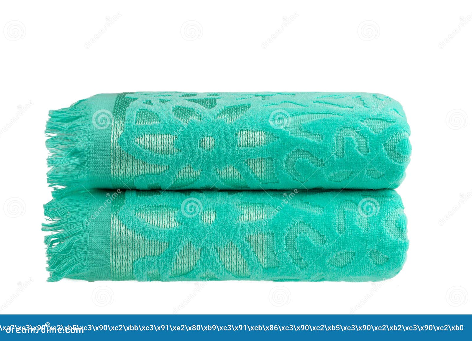 Multicolored Terry Cotton Bath Towels, Isolated Stock Photo Image of