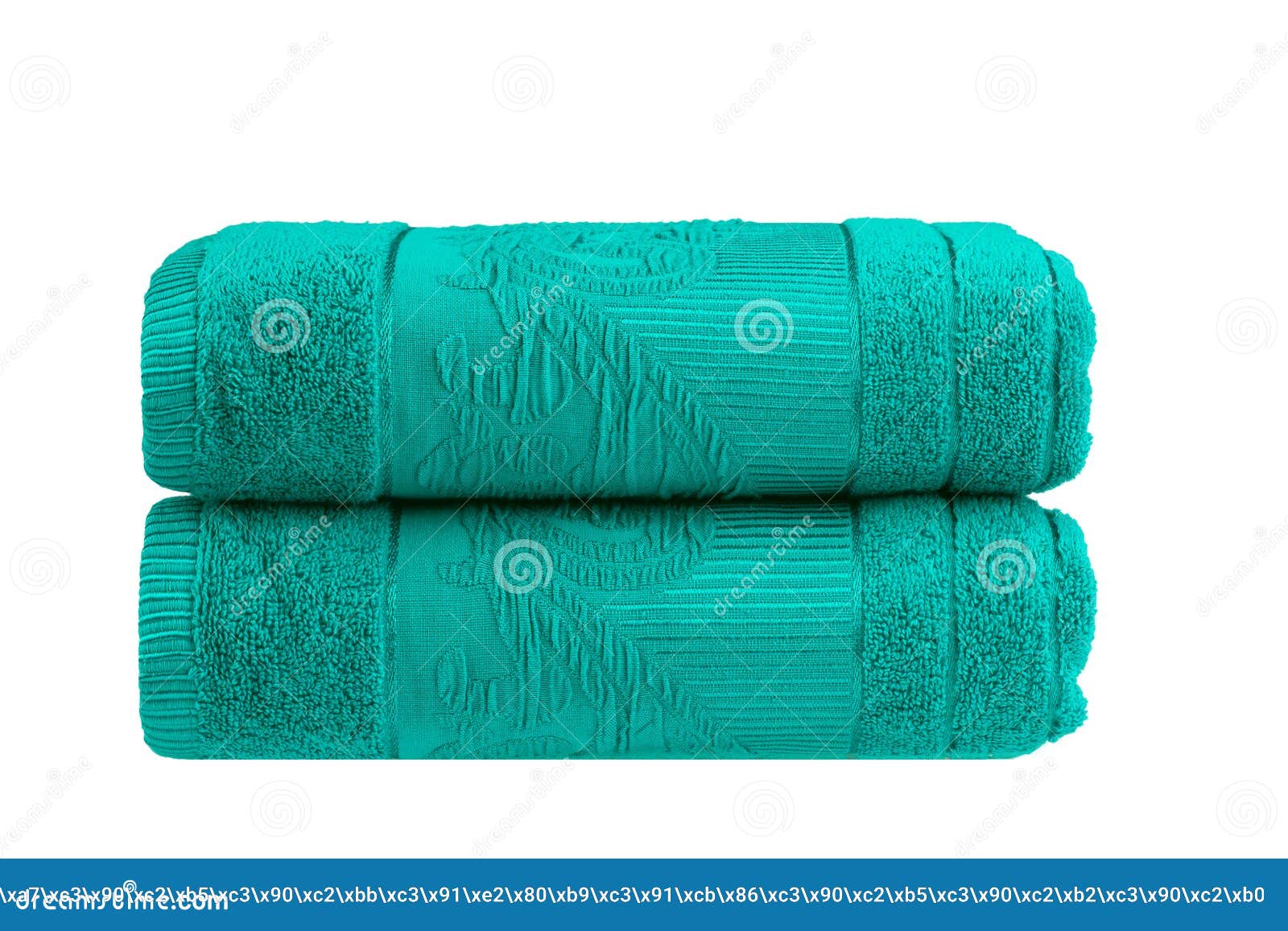 Multicolored Terry Cotton Bath Towels, Isolated Stock Photo Image of