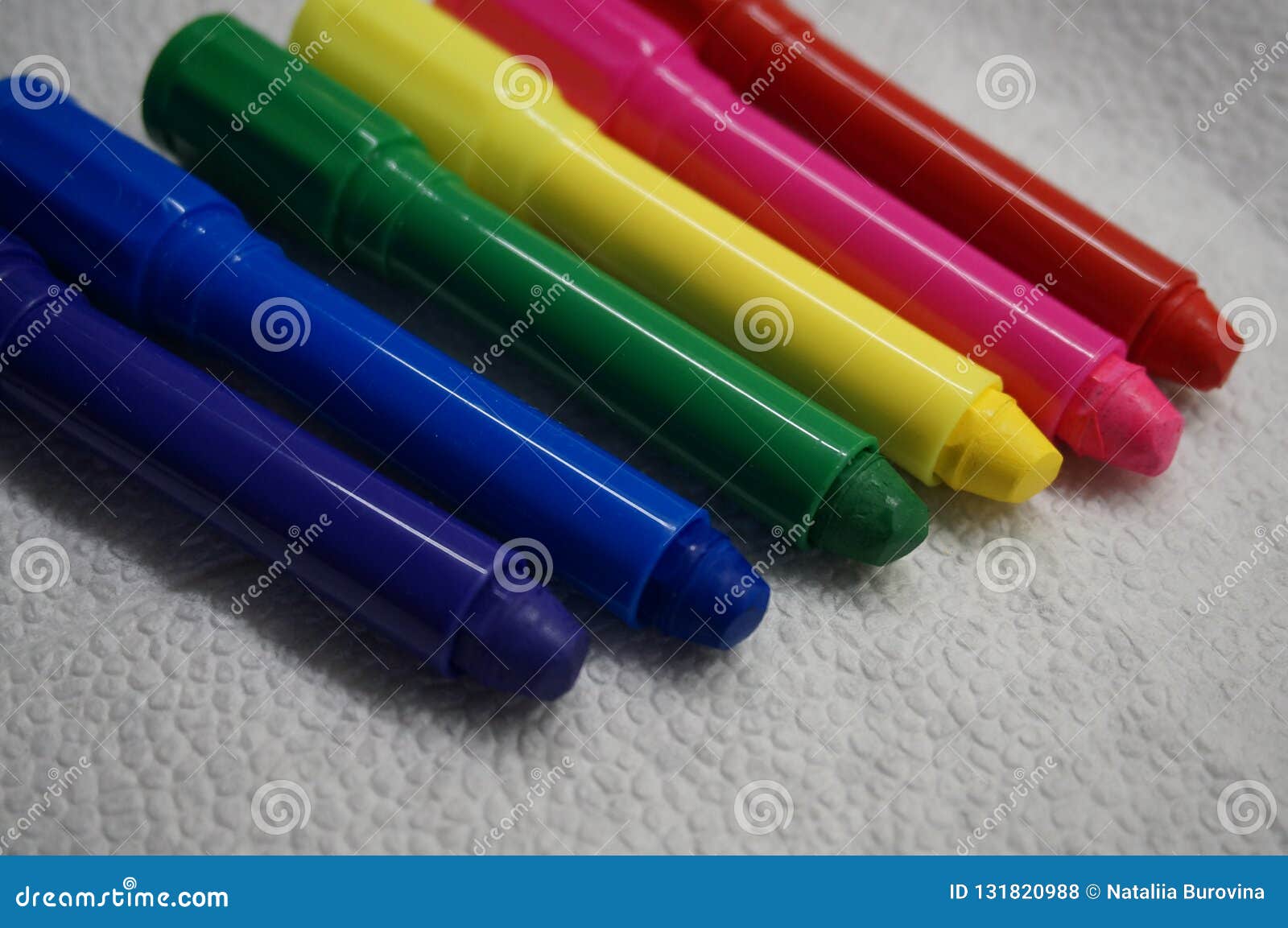 Multicolored Wax Crayons on White Background Stock Photo Image of