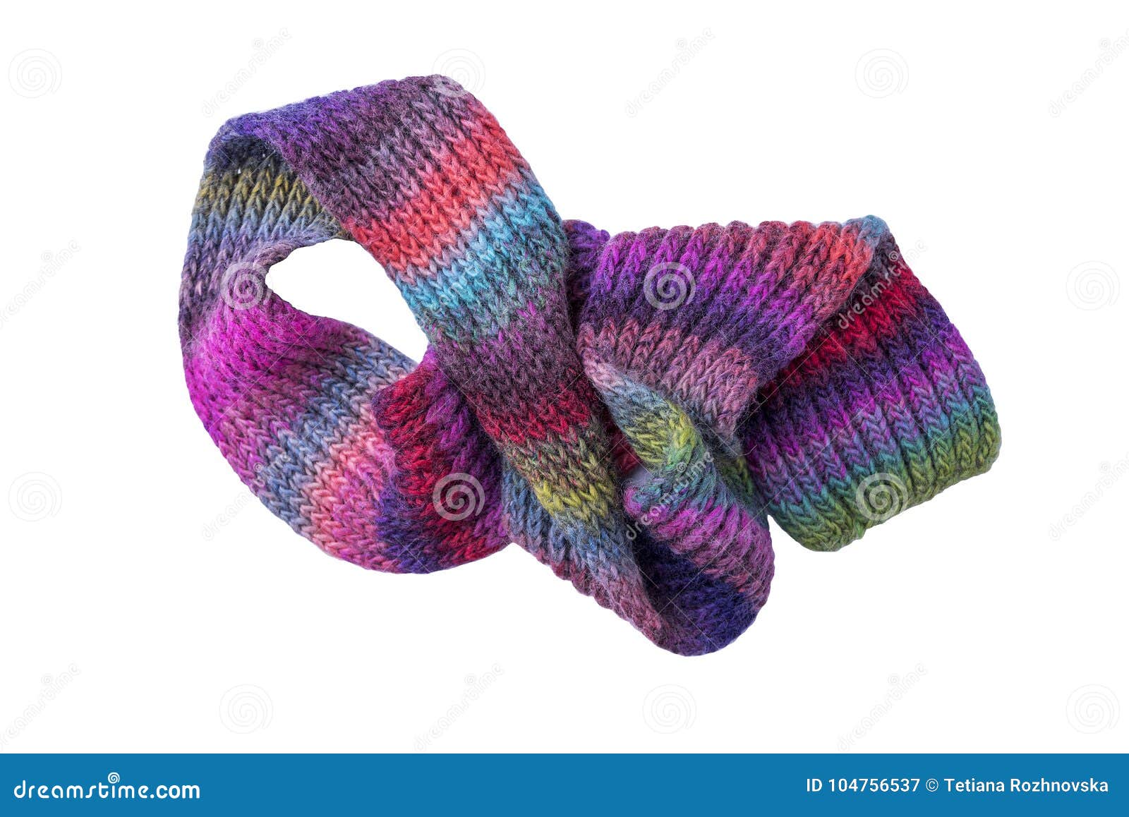 Multi-colored Winter Scarf. Stock Image - Image of contemporary, fabric ...