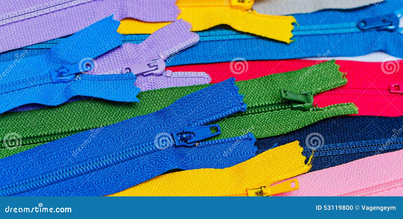 Multi-colored zipper stock photo. Image of close, closeup - 53119800