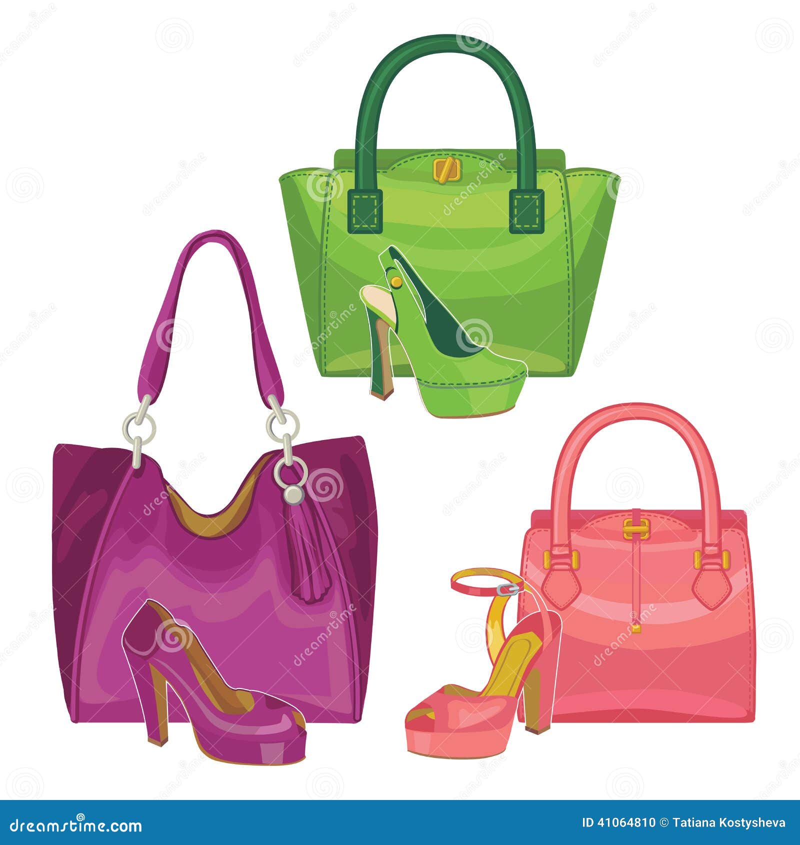Multi-coloured Fashion Womens Handbag.Big Sale Stock Vector - Image: 41064810