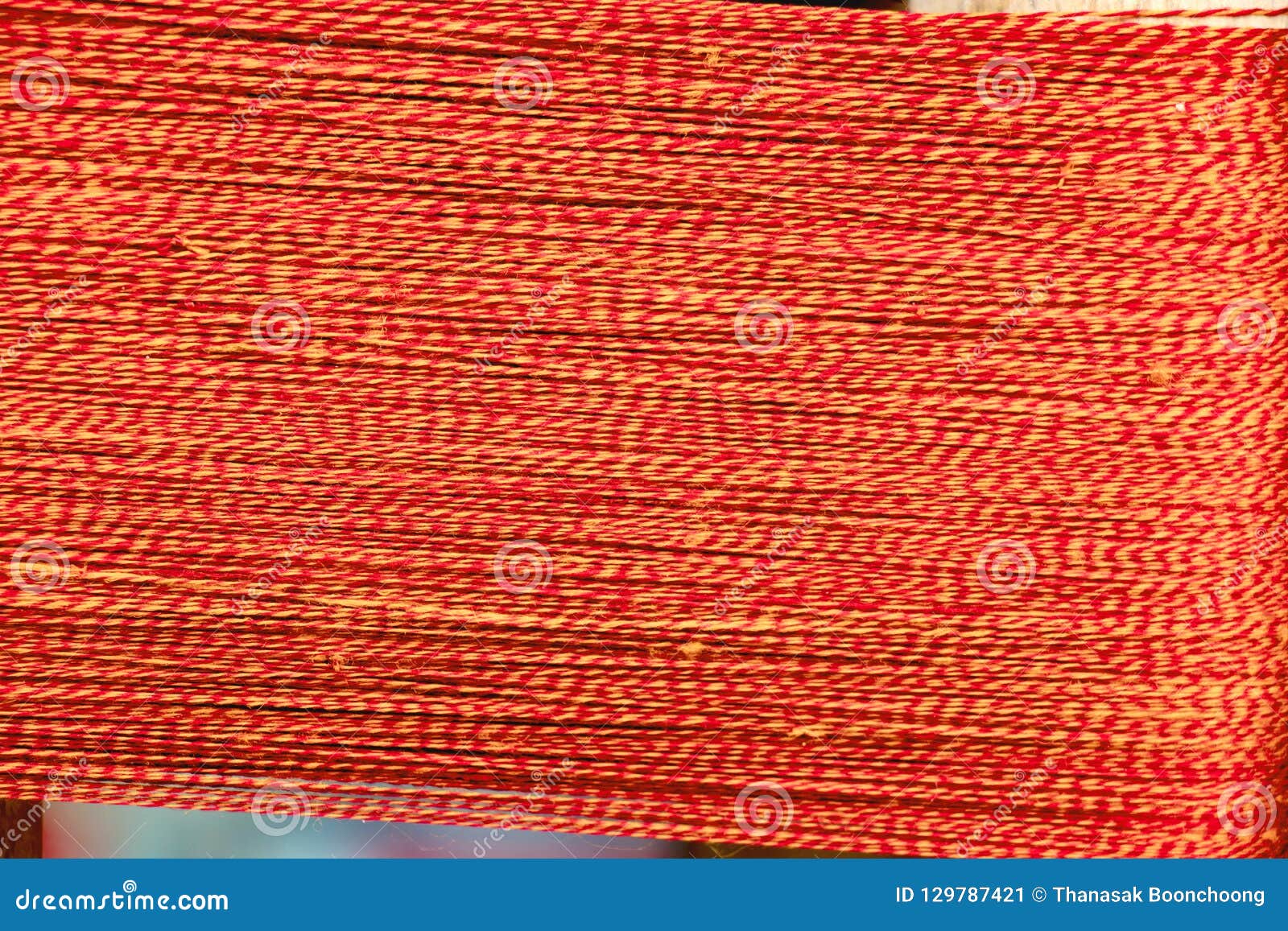 Multi Coloured Natural Dyed Yarns for Weaving in Thailand Stock Image