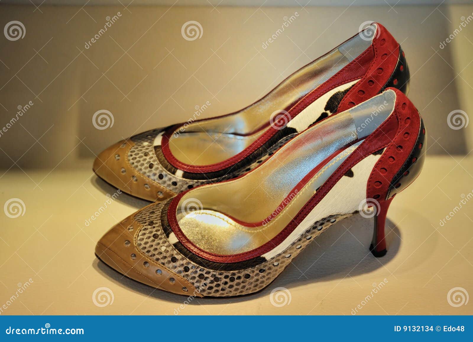 Multi Coloured Trendy Female Shoes Stock Photo - Image of lady ...