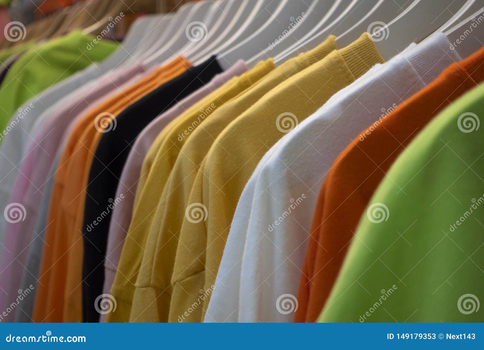 The Multi Colours Plain T-shirt Including Yellow Colour Stock Image ...