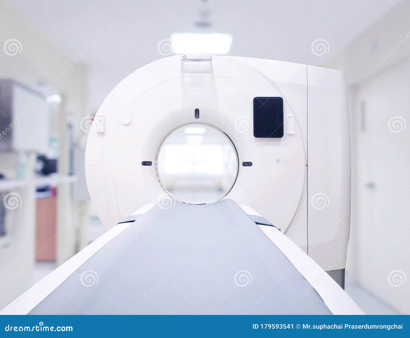 multi detector ct scanner  computed tomography   on white background