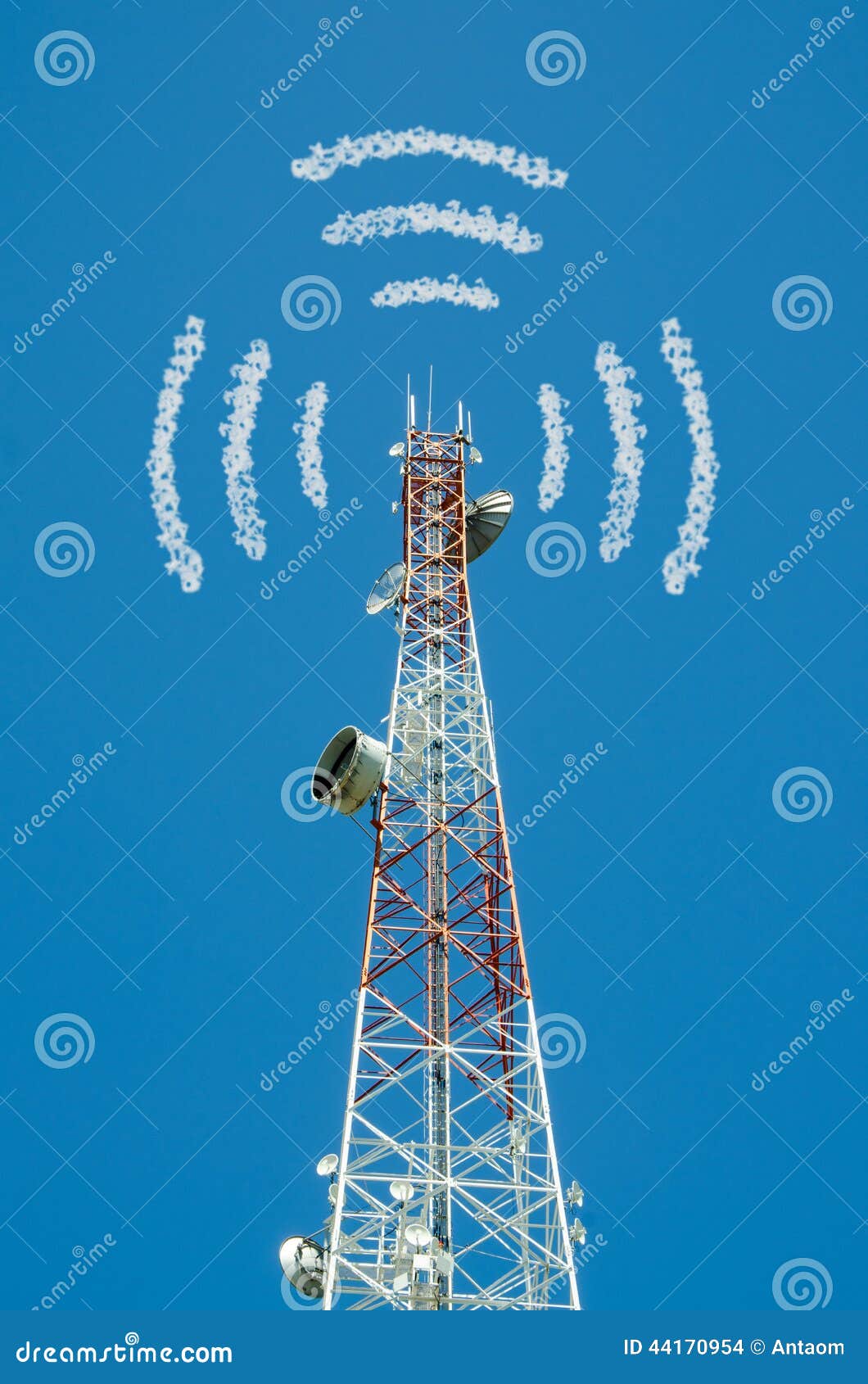 Multidirectional Antenna Communications Stock Photo Image of station