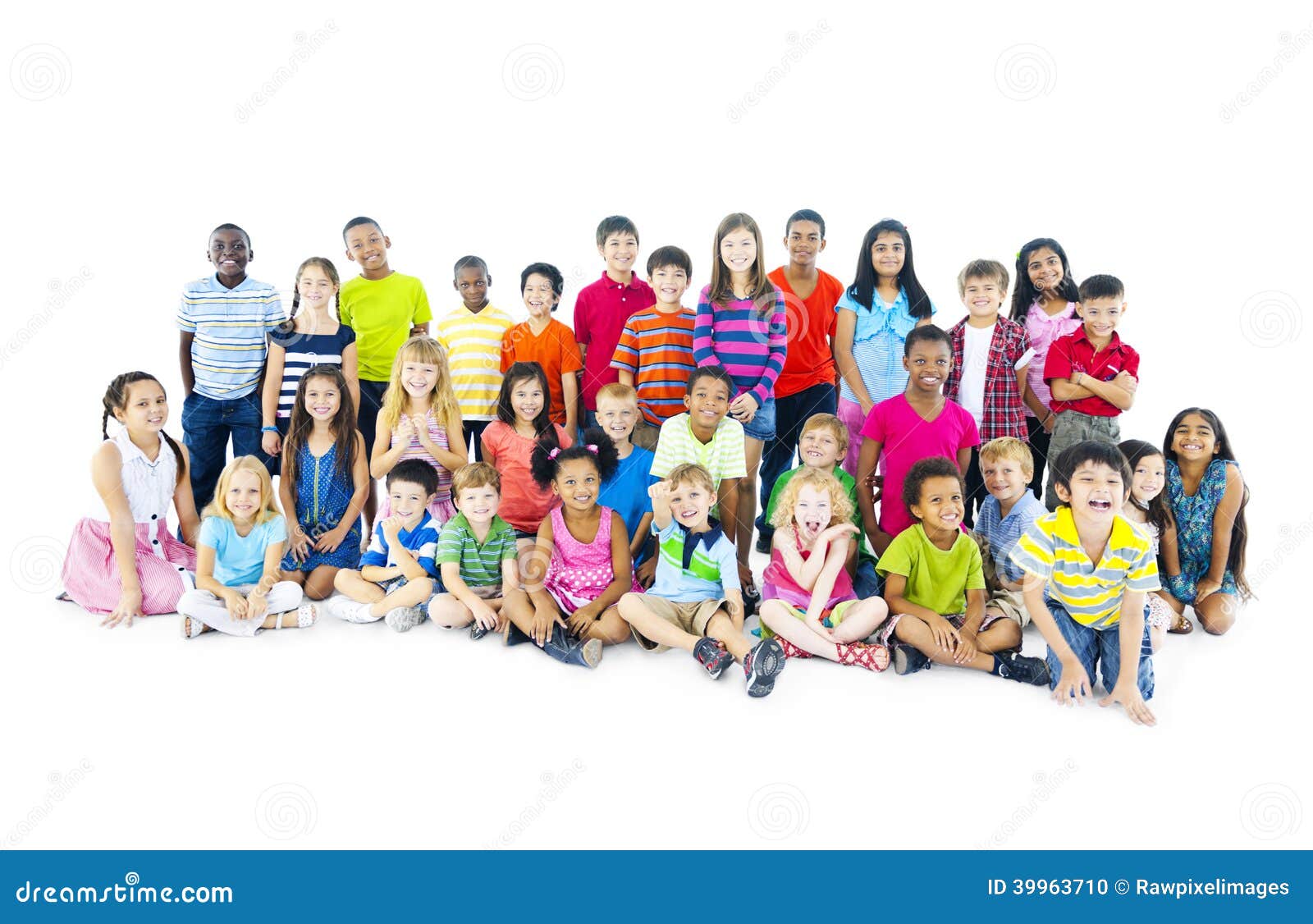 multi-ethnic children in casual wear