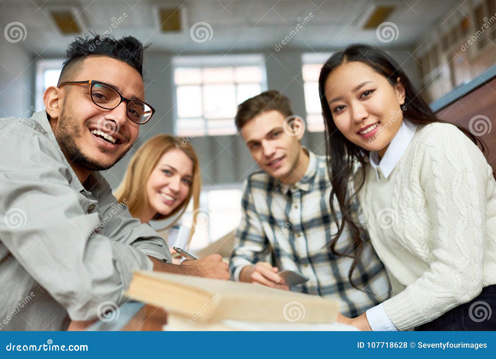 Students Posing in Class stock photo. Image of laughing 107718628