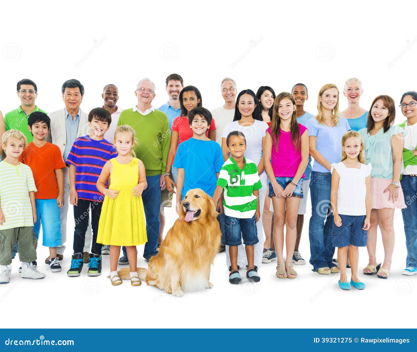 multi-ethnic group of mixed age people