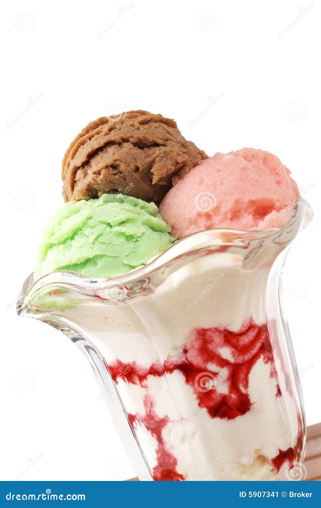 multi flavor ice cream glass