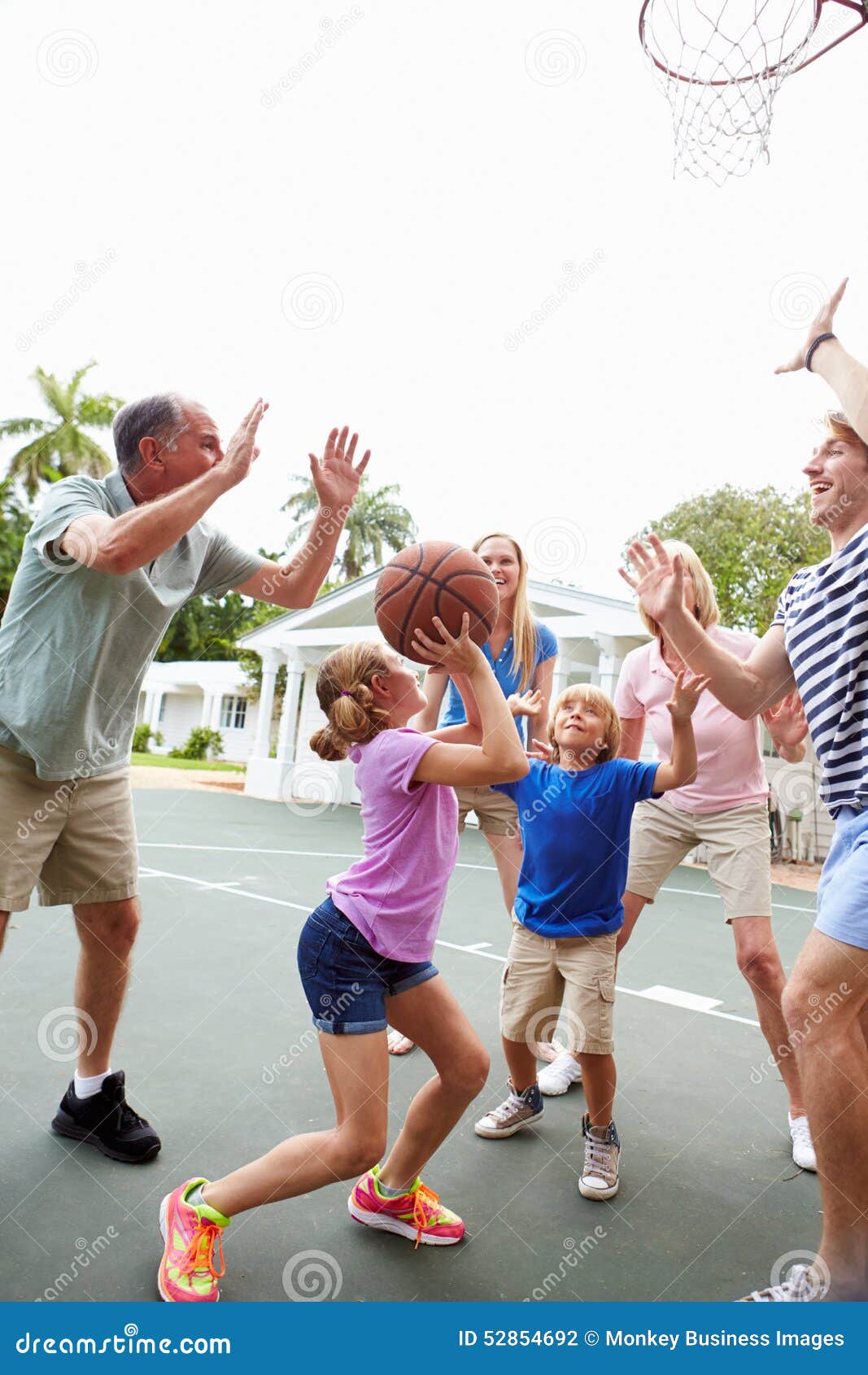 Multi Generation Family Playing Basketball Together Stock Photo Image of playing, girl 52854692