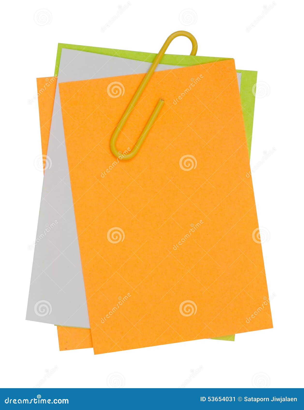 Multi Nota Da Cor Com Clipe De Papel Amarelo Imagem de Stock Imagem