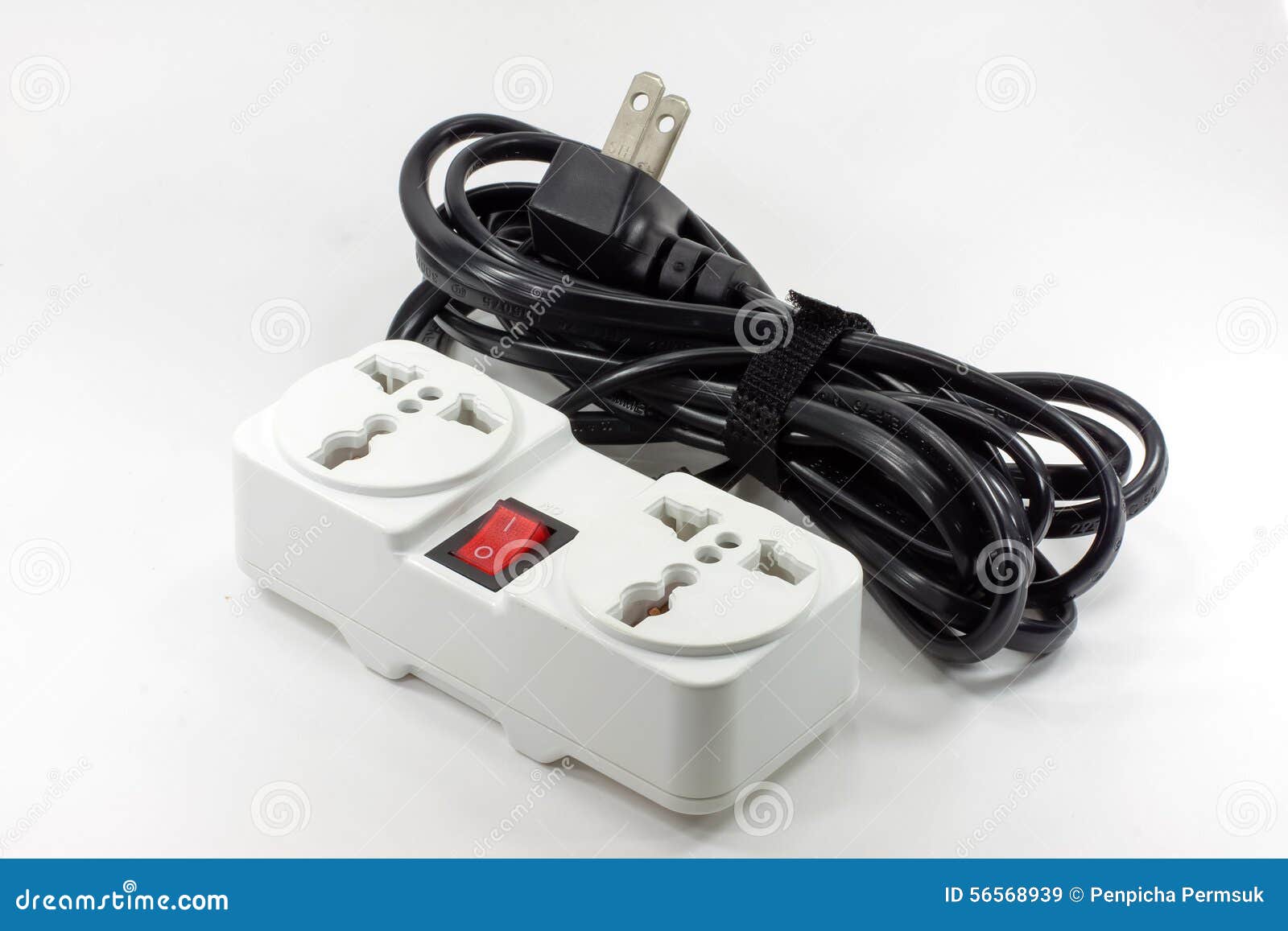 A multioutlet power strip stock image. Image of multi 56568939