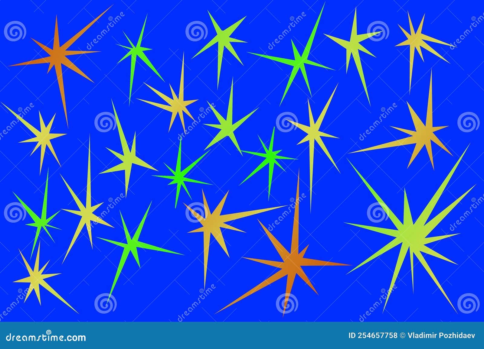 multi-pointed asymmetric stars.