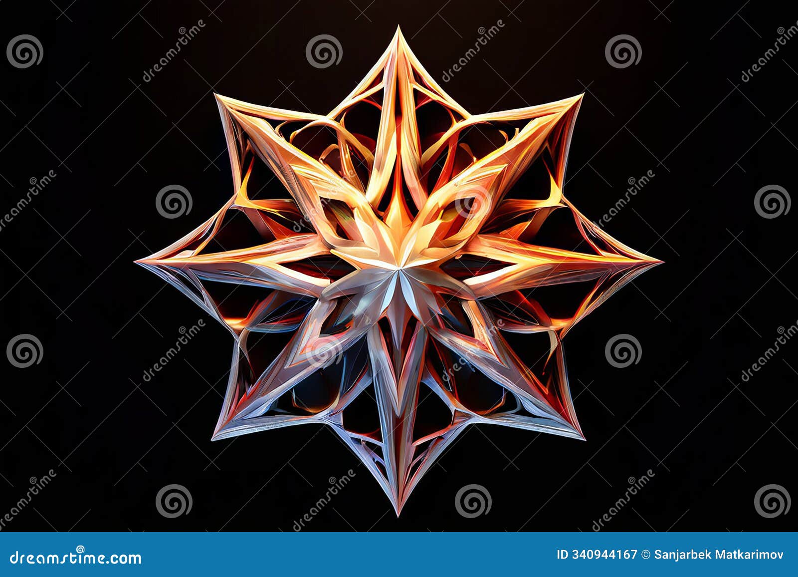a multi pointed star shadow with varying opacity levels to enhan