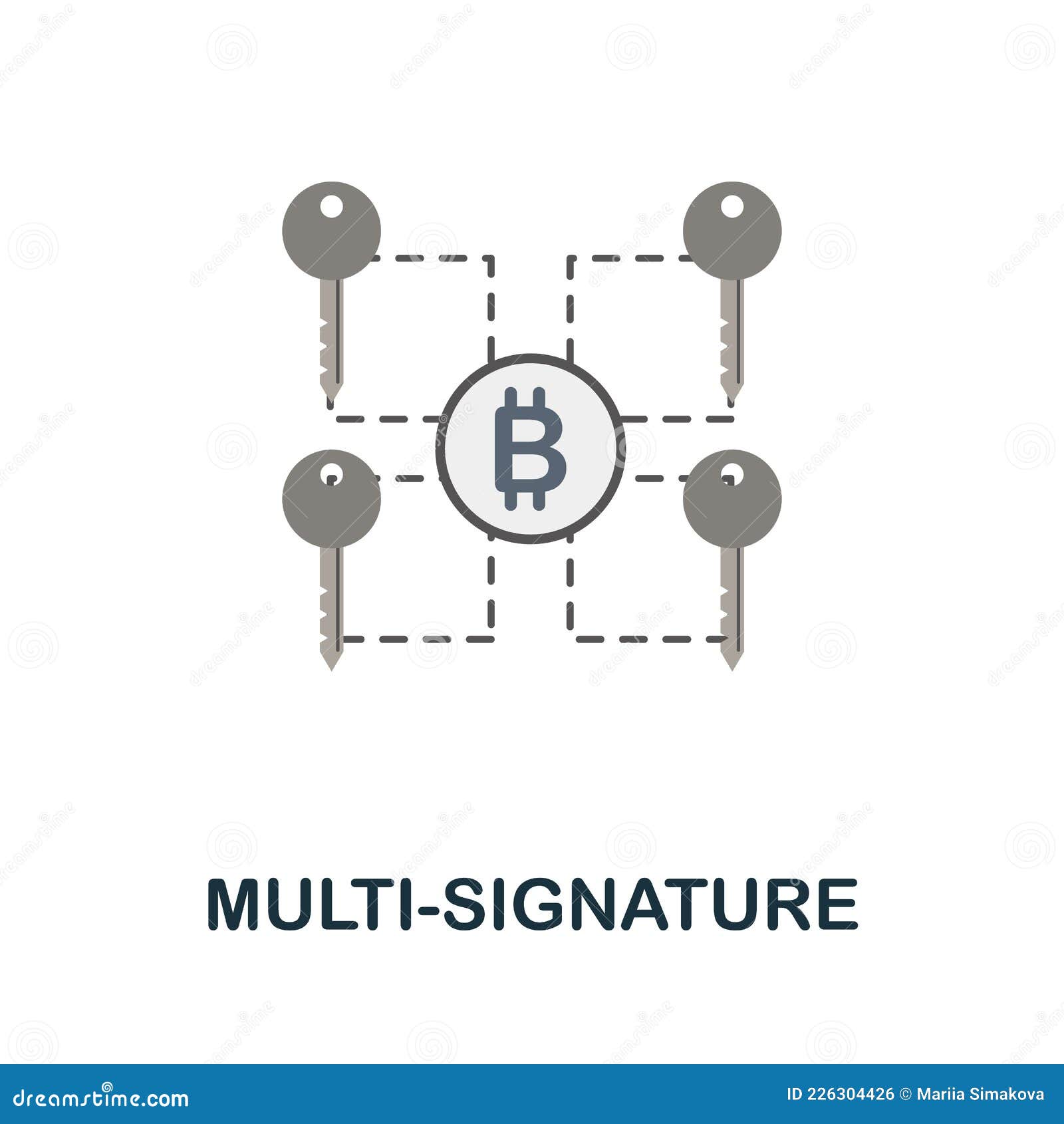 multi-signature flat icon. colored sign from cryptocurrency collection. creative multi-signature icon  for