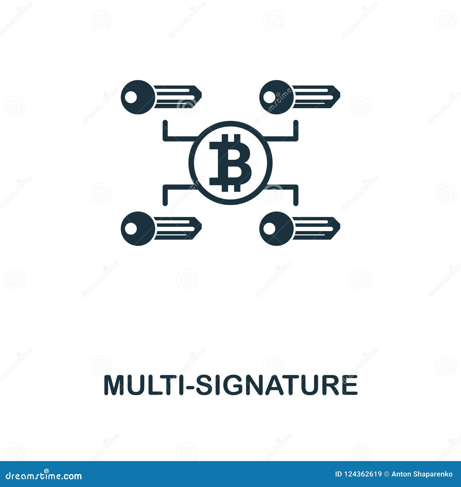 multi-signature icon. monochrome style  from crypto currency icon collection. ui. pixel perfect simple pictogram multi-signa
