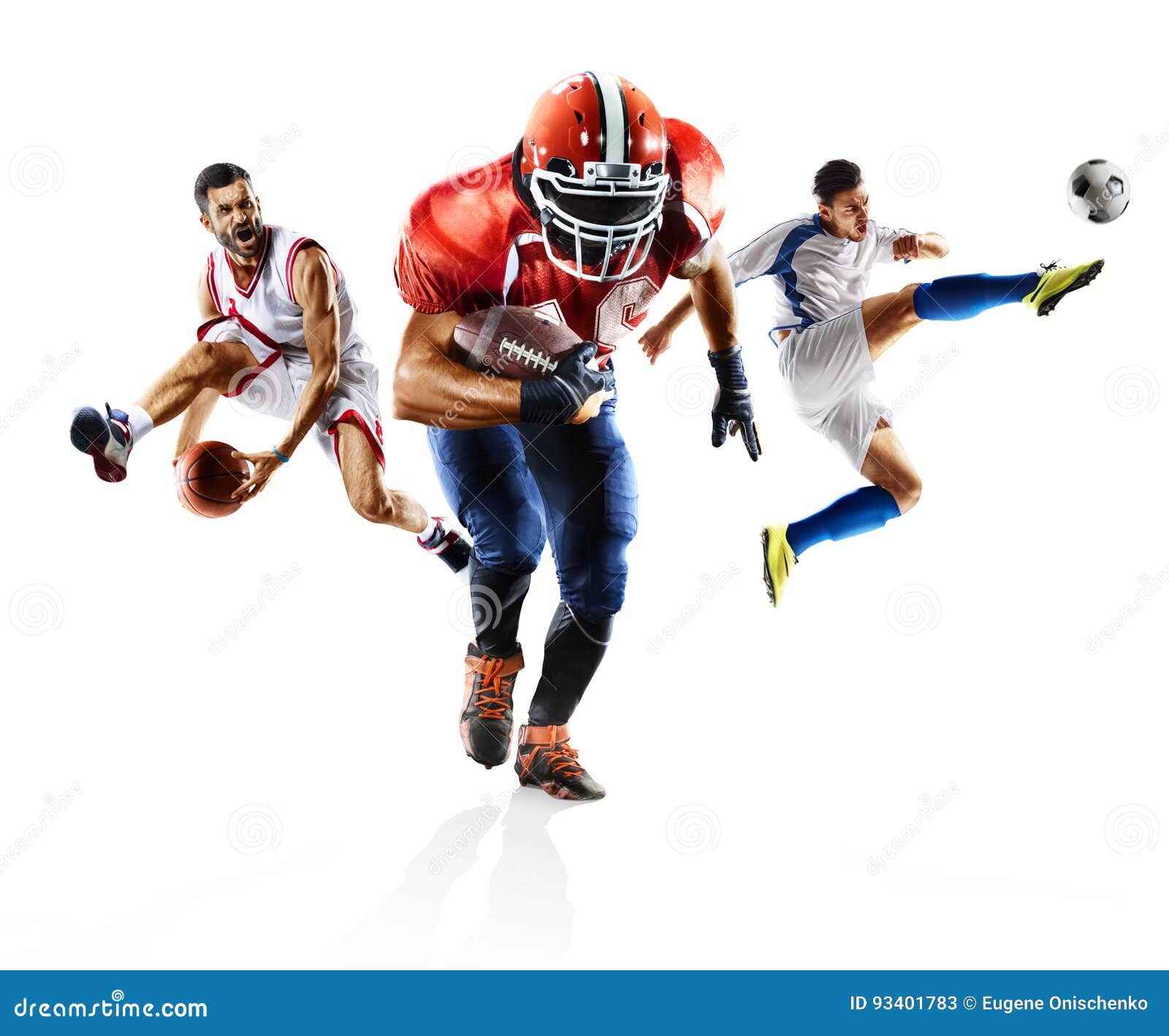 multi sport collage soccer american football bascketball