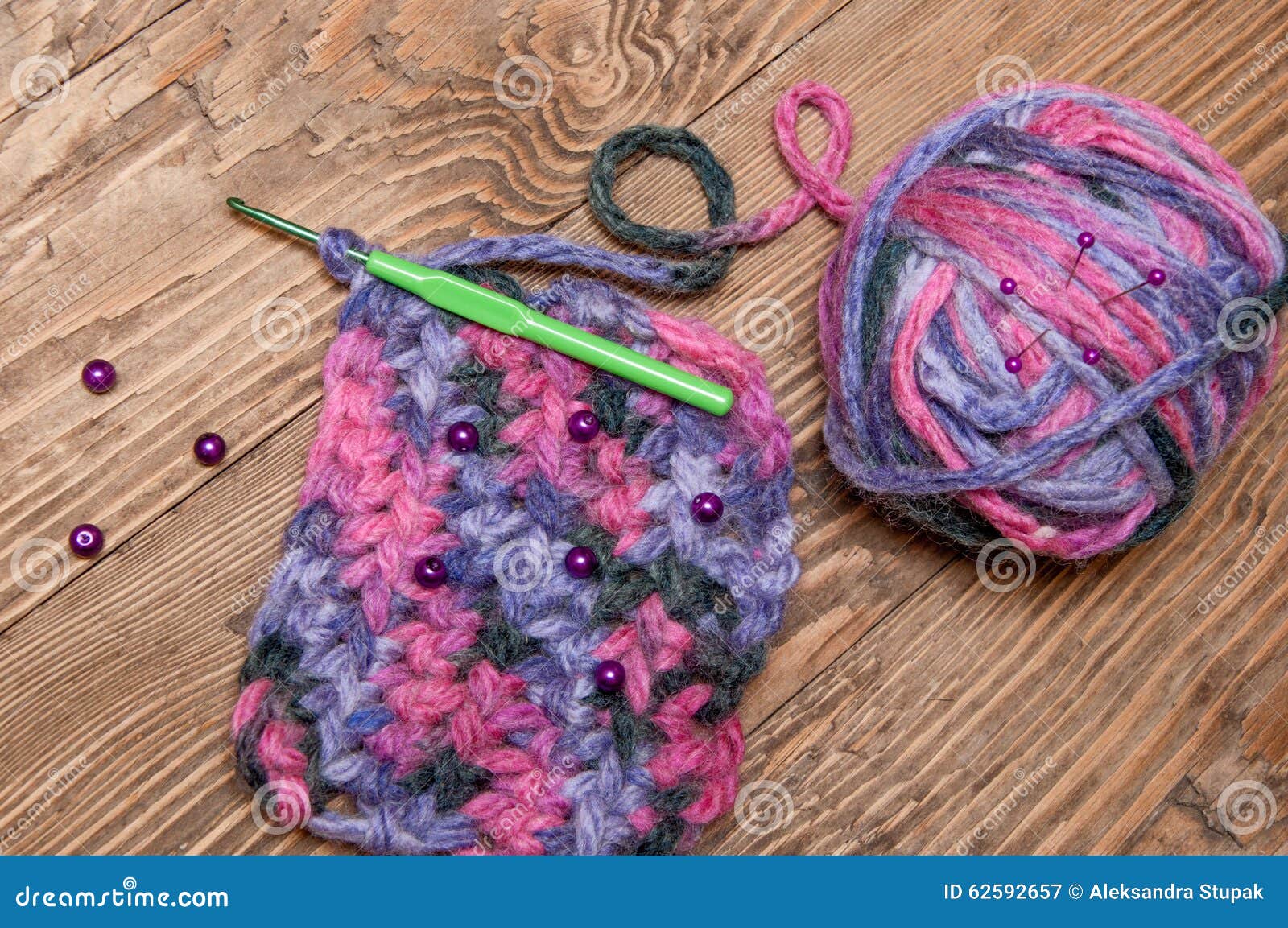 Multicolor Ball of Yarn and Knitting Stock Image - Image of equipment ...