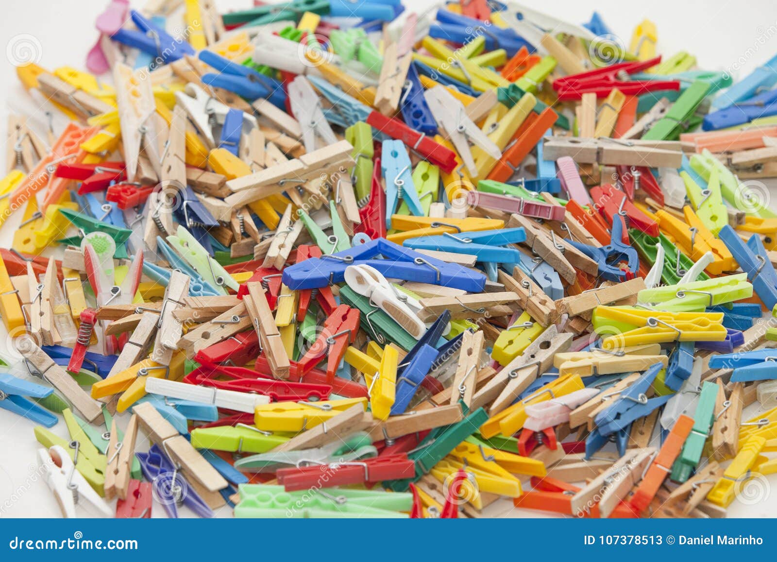 Multicolor clothespins stock image. Image of plastic 107378513