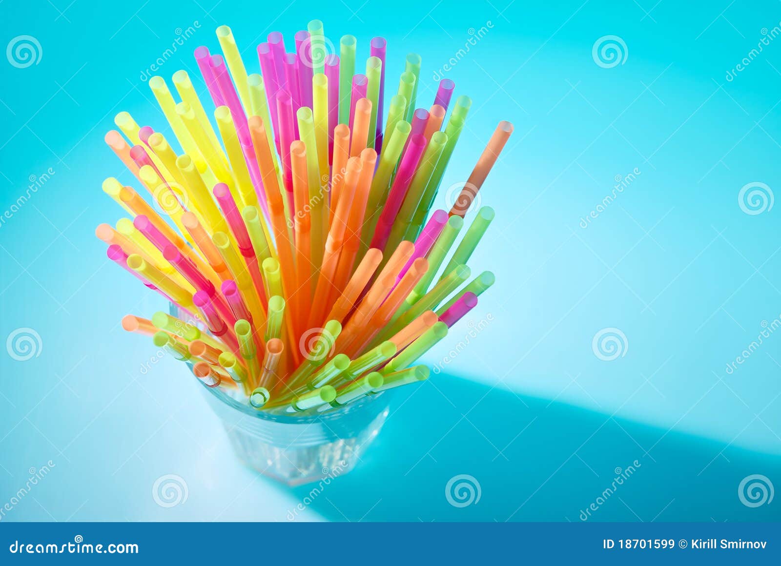 Multicolor Flexible Straws in the Glass Closeup Stock Image Image of