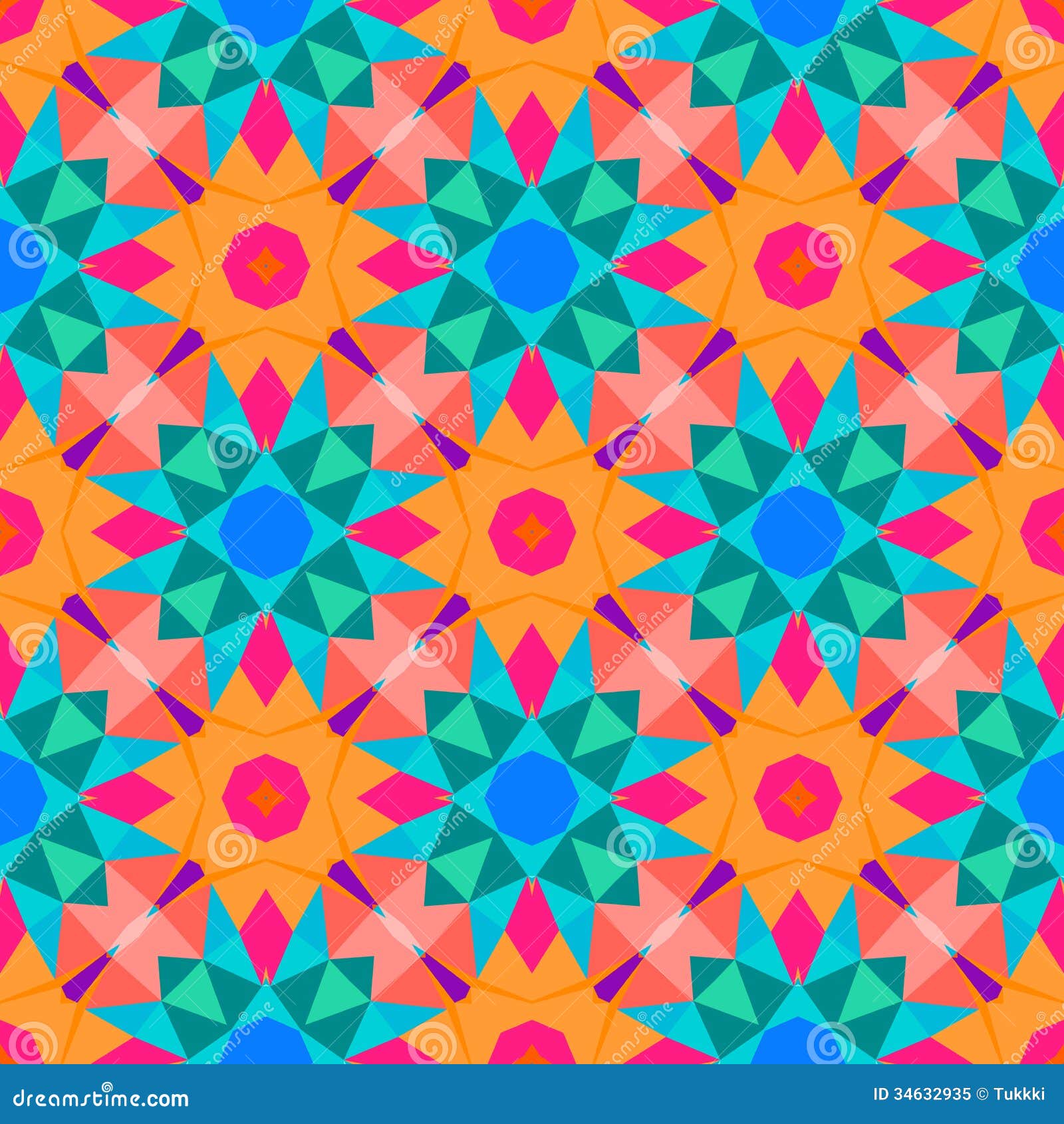 Multicolor Geometric Pattern In Bright Color Stock Vector