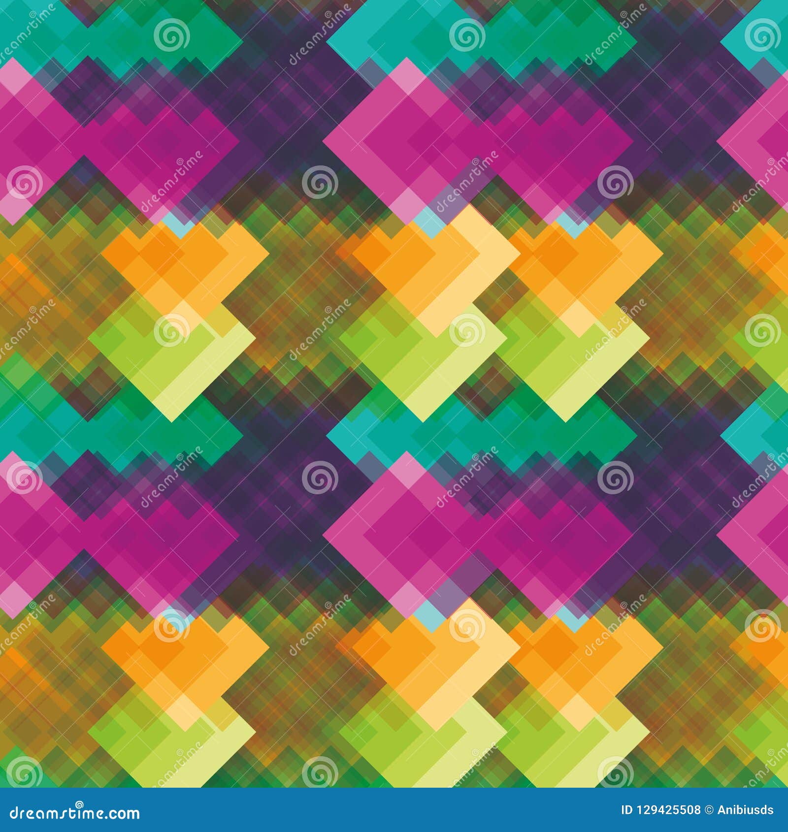 Multicolor Rhombus Seamless Pattern. Stock Vector - Illustration of ...