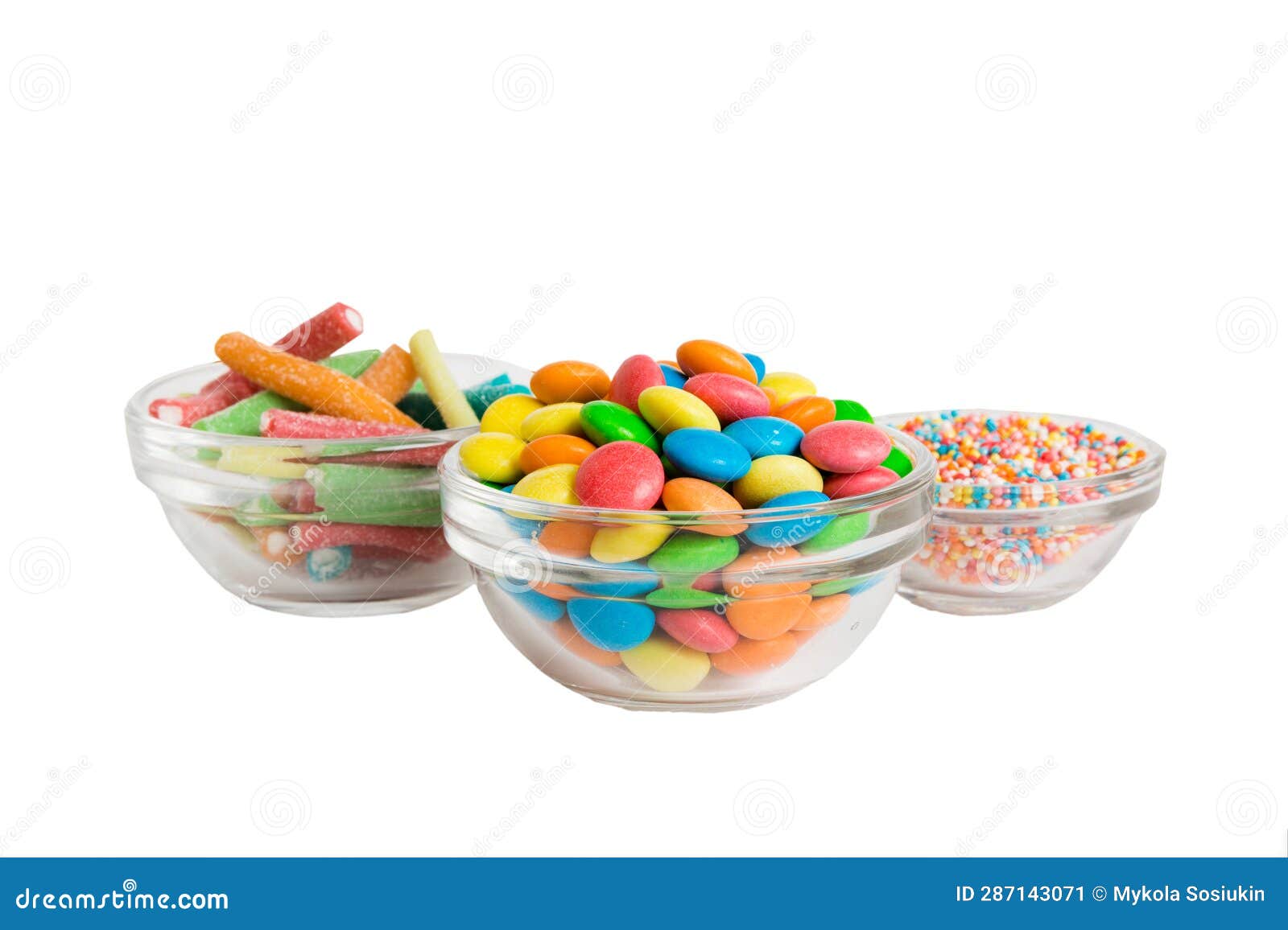 Multicolor Small Mixed Colored Chocolate Coated Candies in Bowl