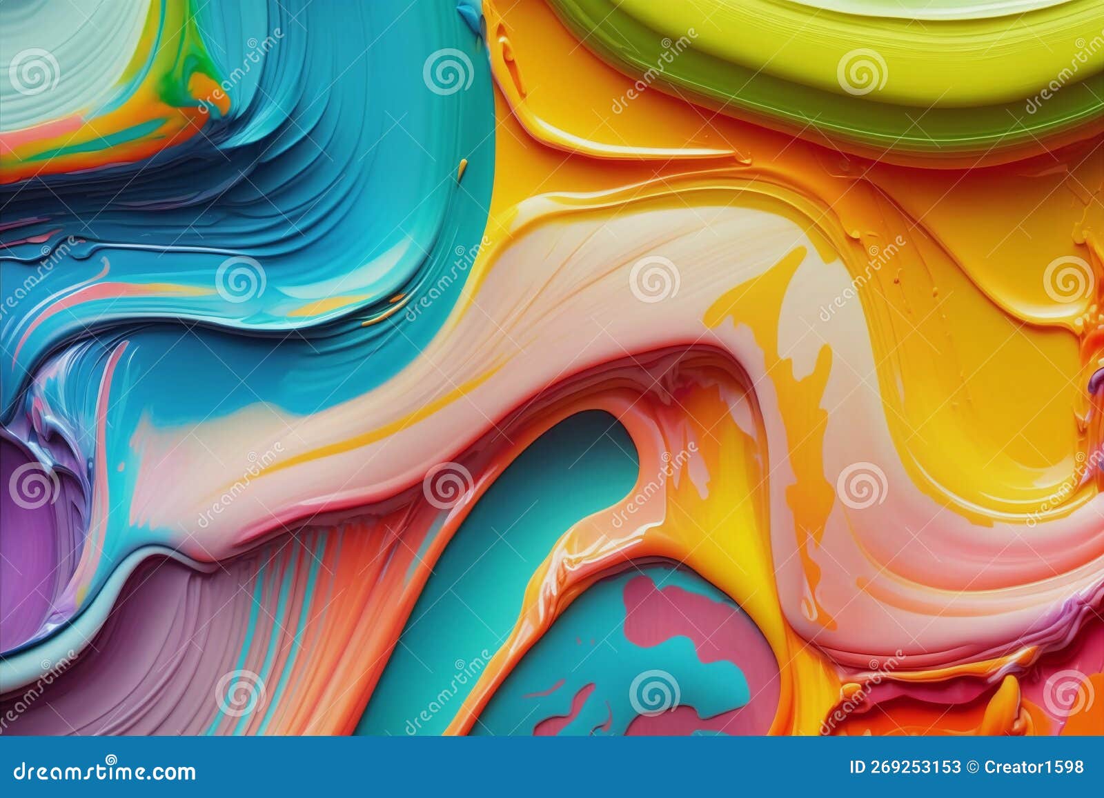 Multicolored Acrylic Glossy Paint Bright Colorful Abstract Background