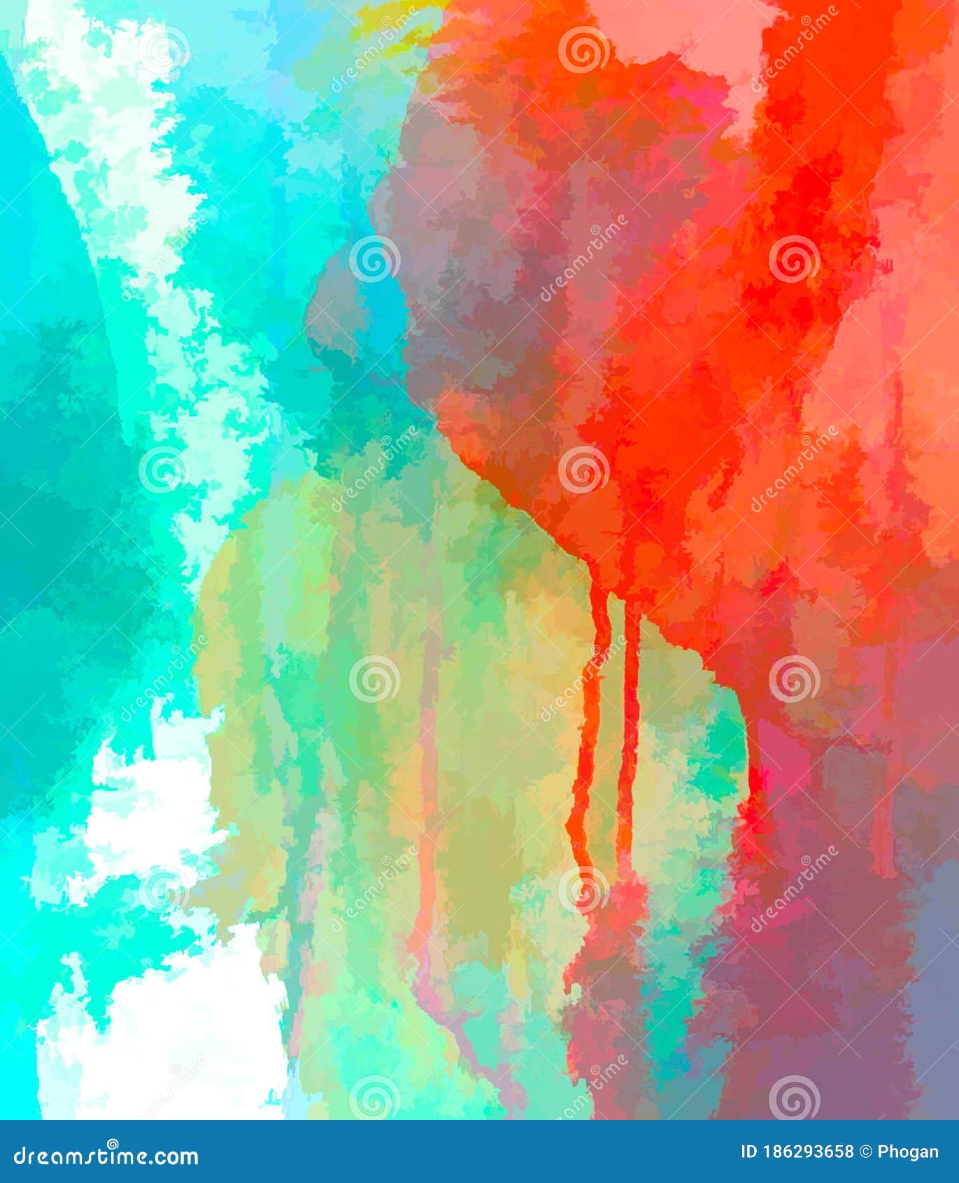 Multicolored Abstract Texture Background in Red, Blue, Green and Yellow