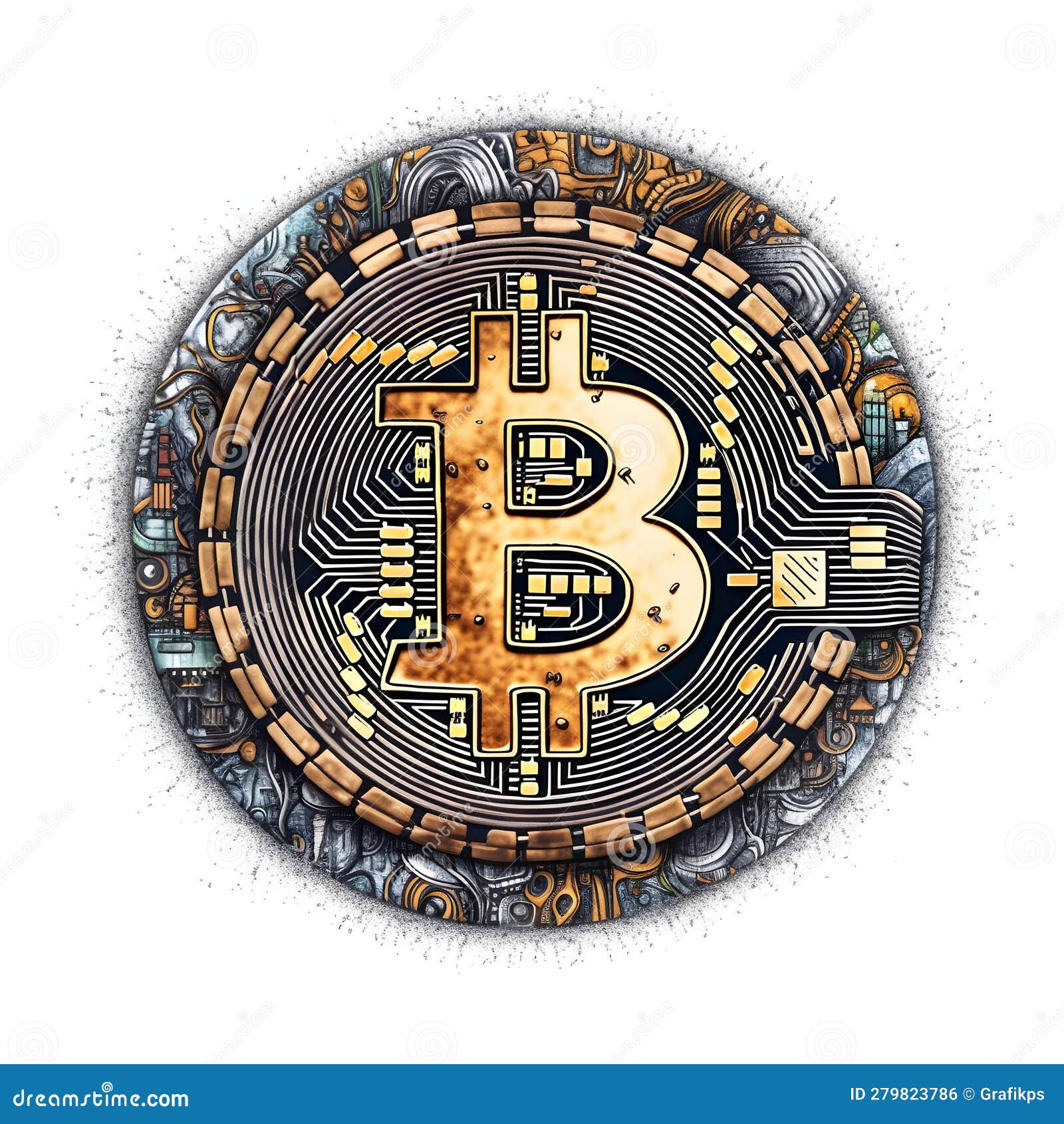Multicolored Background Featuring the Image of Bitcoin - the Most Popular  Cryptocurrency in the World. Stock Illustration - Illustration of vibrant,  present: 279823786